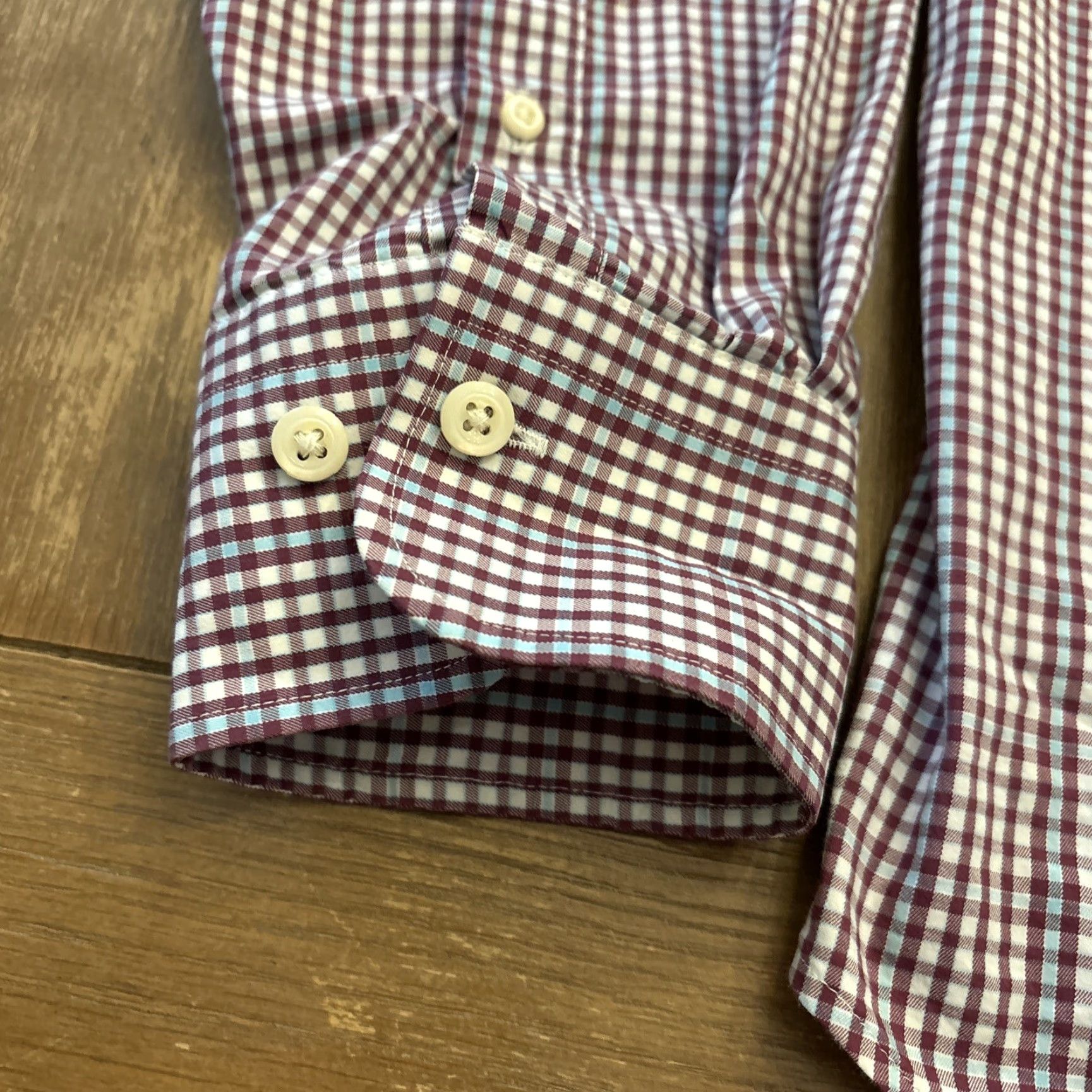 Peter Millar PETER MILLAR Button-Up Shirt XL Purple Plaid Long Sleeve Comfort Cotton Mens Size US XL / EU 56 / 4 - 3 Thumbnail