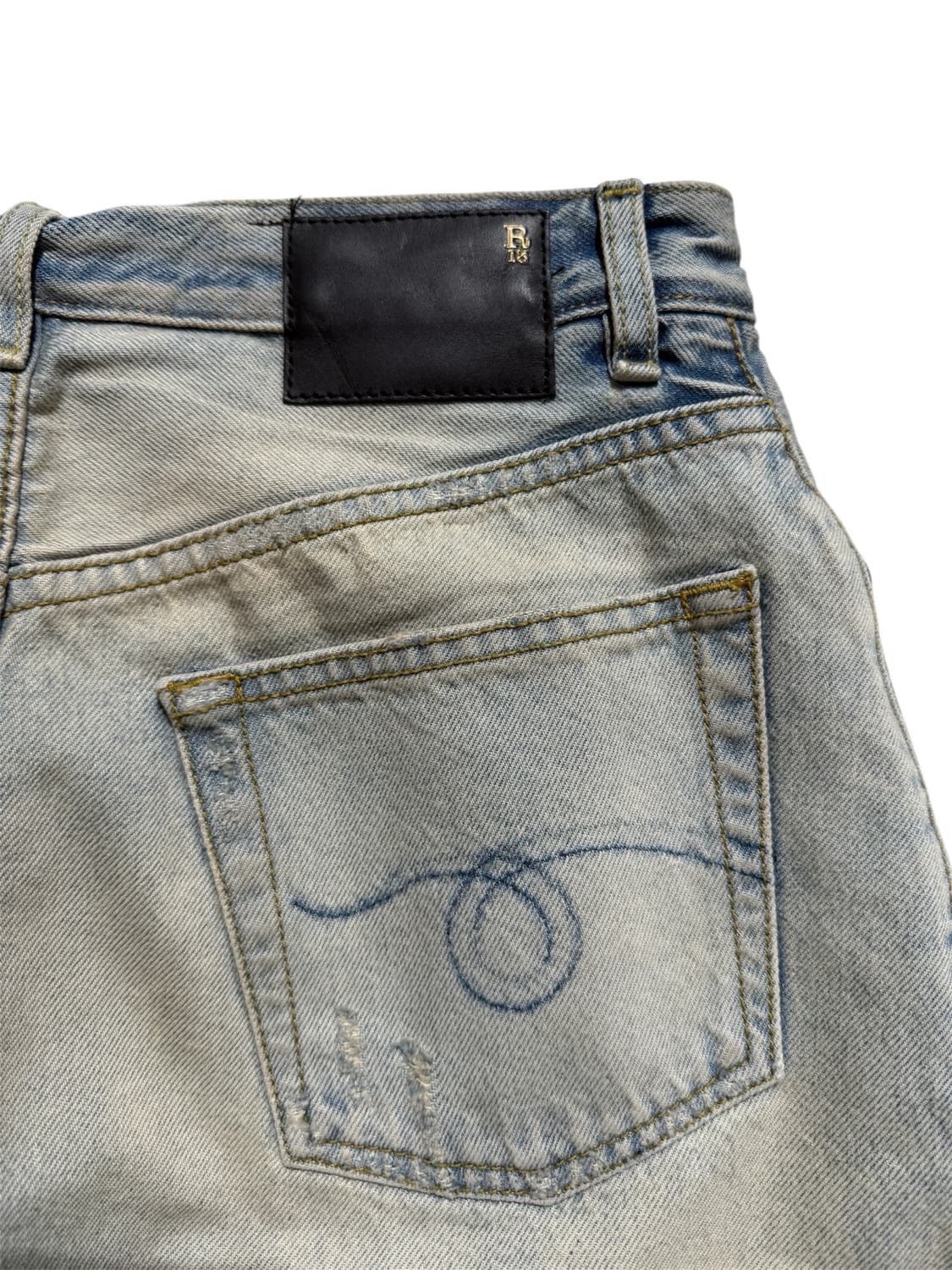 R13 R13 Distressed Double Denim Jeans Size 26" / US 2 / IT 38 - 6 Thumbnail