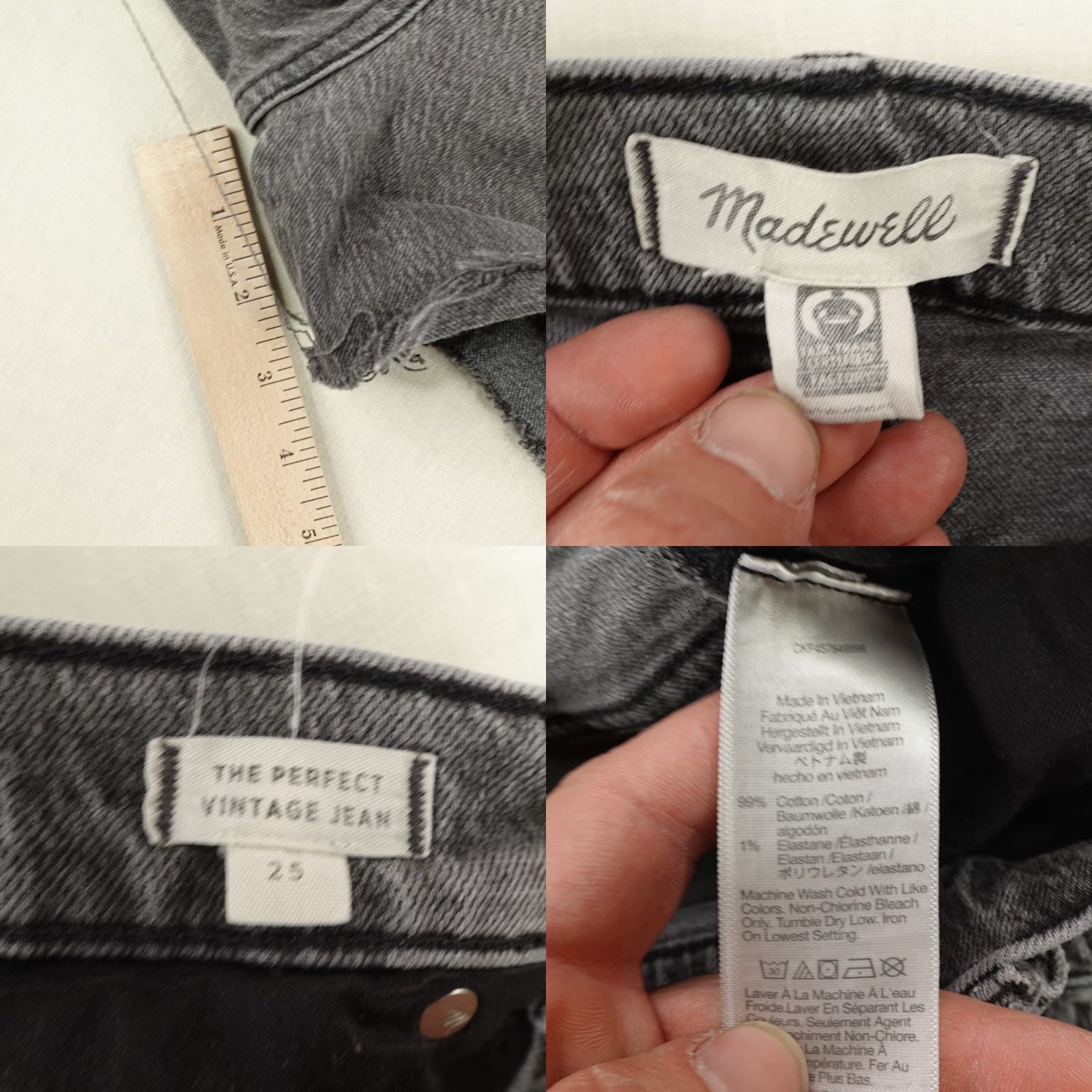 Madewell VINTAGE Madewell Shorts Womens 25 Gray Denim Jorts Cut-Off High Rise 3 in Inseam Casual Womens Size 26" / US 2 / IT 38 - 8 Thumbnail