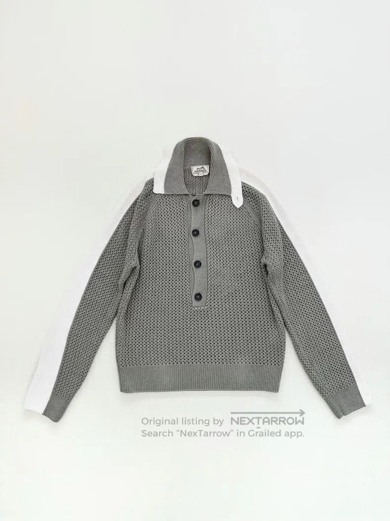 Hermes Hermes Color-block polo neck knitted long-sleeve sweater, Size US L / EU 52-54 / 3 - 2 Thumbnail
