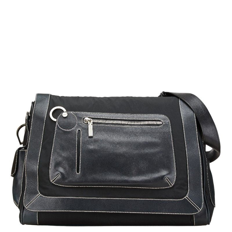 Versace Versace Leather Polyester Shoulder Bag Leather Shoulder Bag in Black, Women's