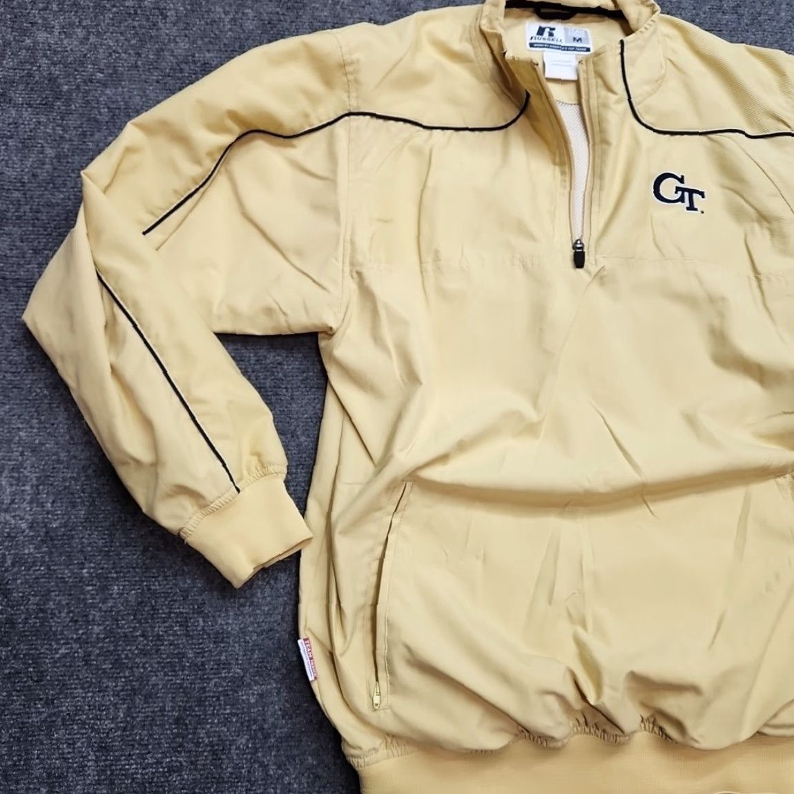Russell Athletic VINTAGE Georgia Tech Windbreaker Men Medium Russell Athletic Team Issue Pullover Yellow M Jacket Size US M / EU 48-50 / 2 - 7 Thumbnail