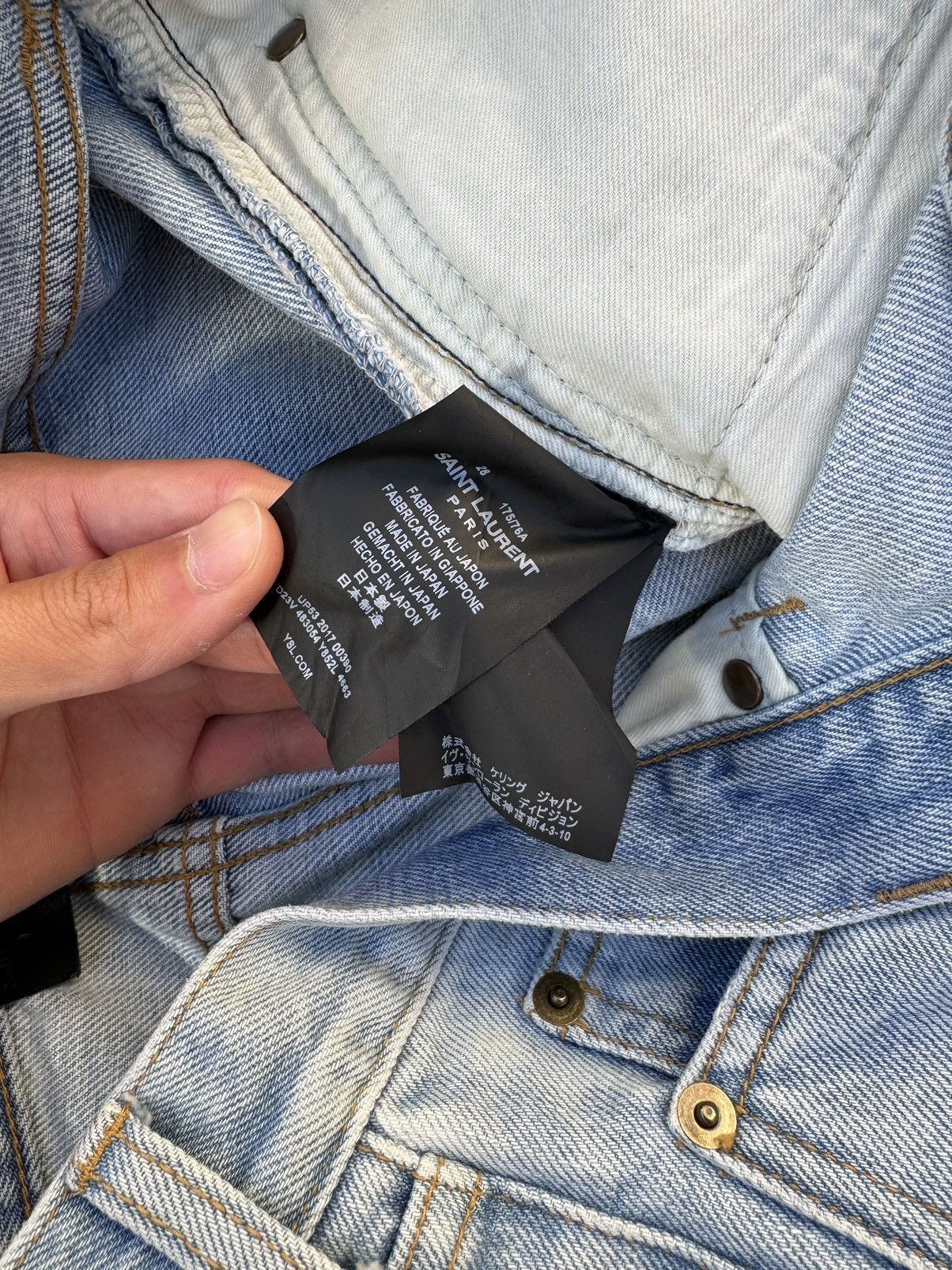 Saint Laurent Paris Saint Laurent Light Blue Ripped Jeans Size US 28 / EU 44 - 6 Thumbnail