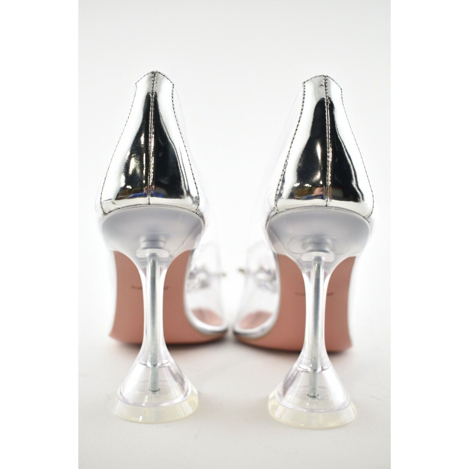 Amina Muaddi Amina PVC Clear Transparent Glass Crystal Sandal Heel 37.5 Size US 7.5 / IT 37.5 - 9 Thumbnail