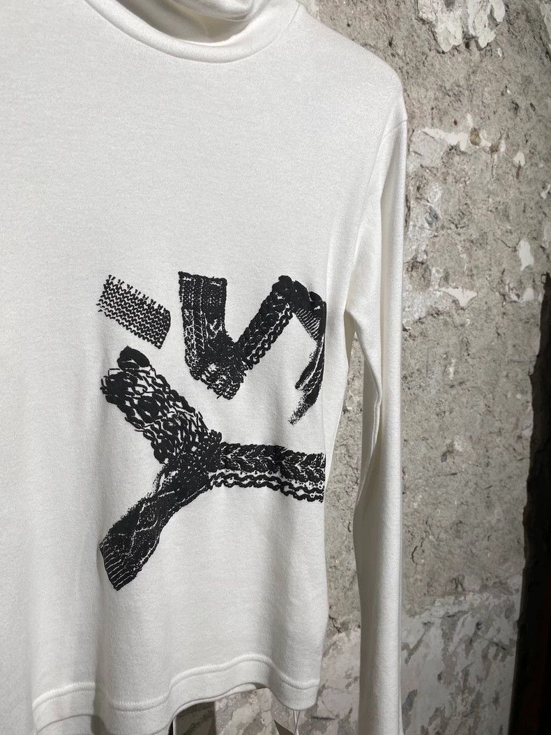 Y's Y's White Long Sleeve T-Shirt with High Neck Bottom long s Size US M / EU 48-50 / 2 - 5 Thumbnail