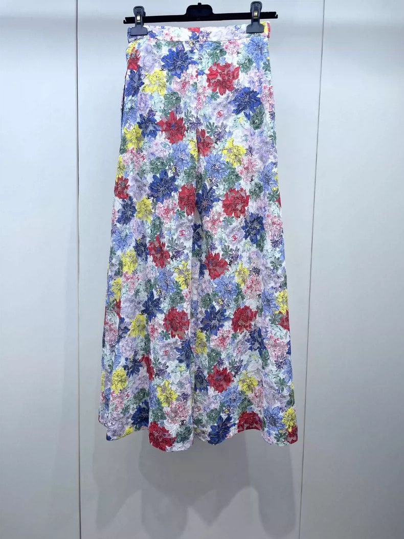 Chanel Chanel 24S lace print wide-leg trousers 2504-Nextarrow Size 42" / US 20 - 2 Thumbnail