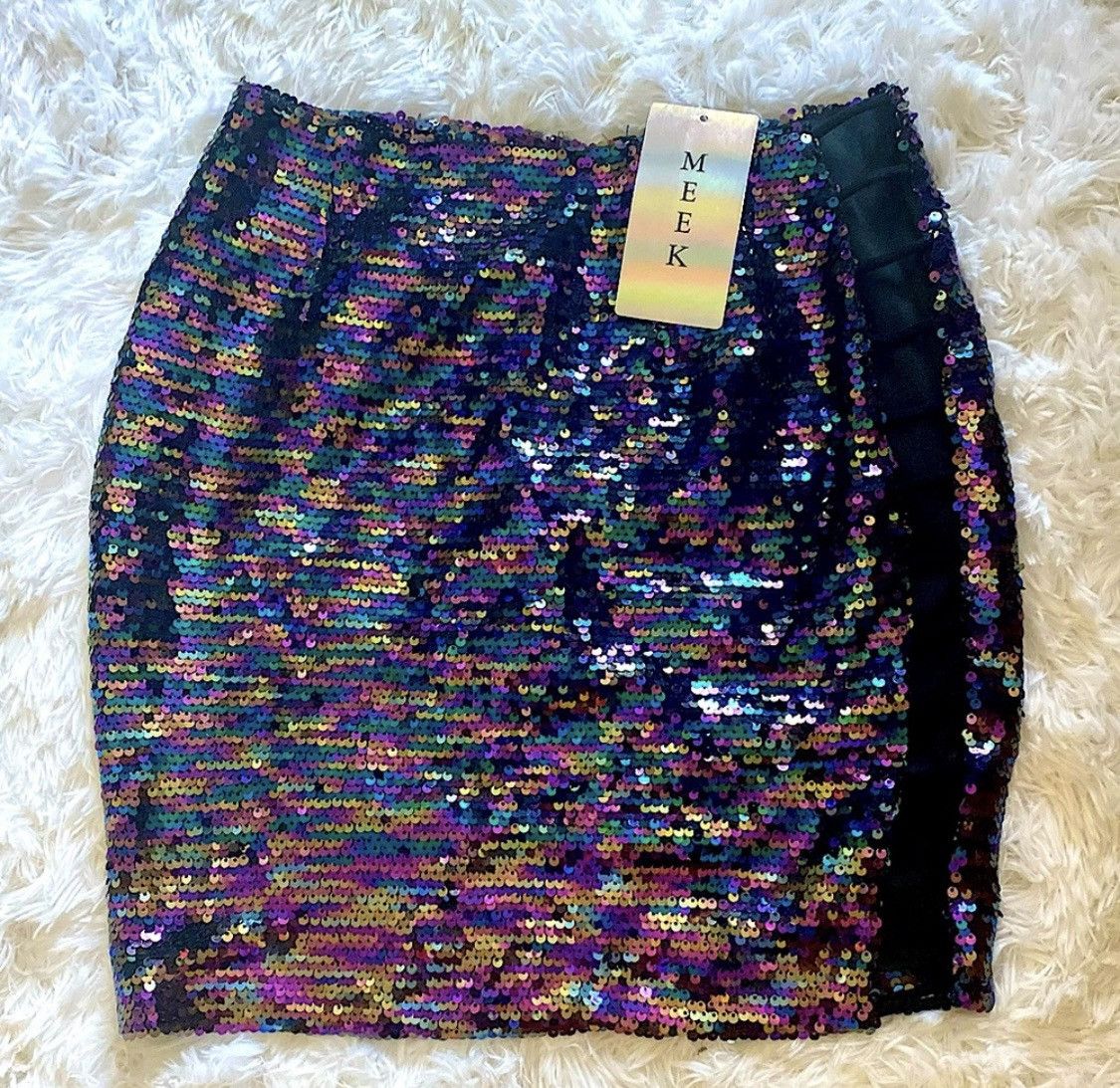 Other GORGEOUS SPARKLY SEQUIN SIDE LADDER CUTOUT MINI SKIRT SZ S Size 26" / US 2 / IT 38 - 1 Thumbnail