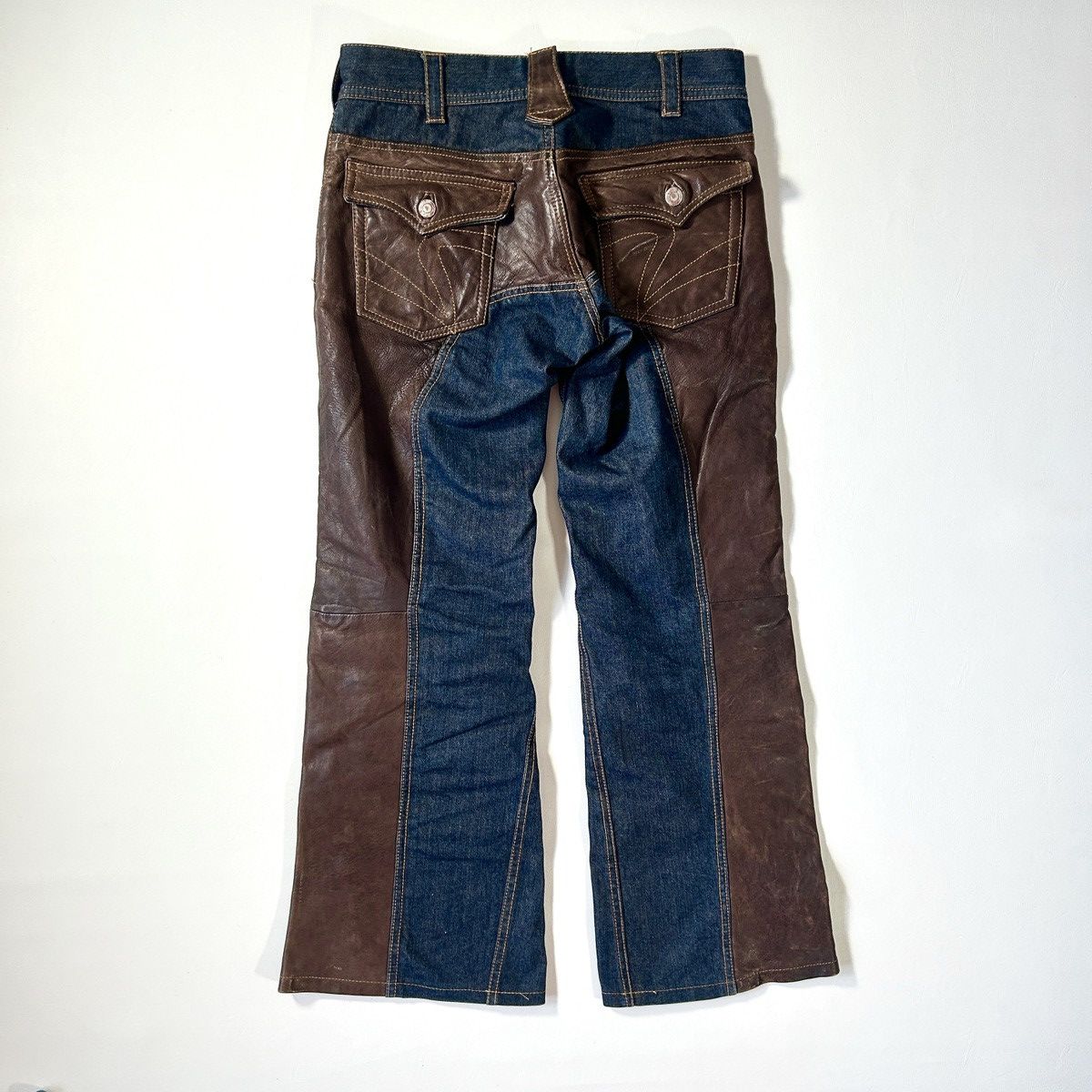 Blackmeans 291295 = Homme Leather Chap Jeans Size US 30 / EU 46 - 3 Thumbnail