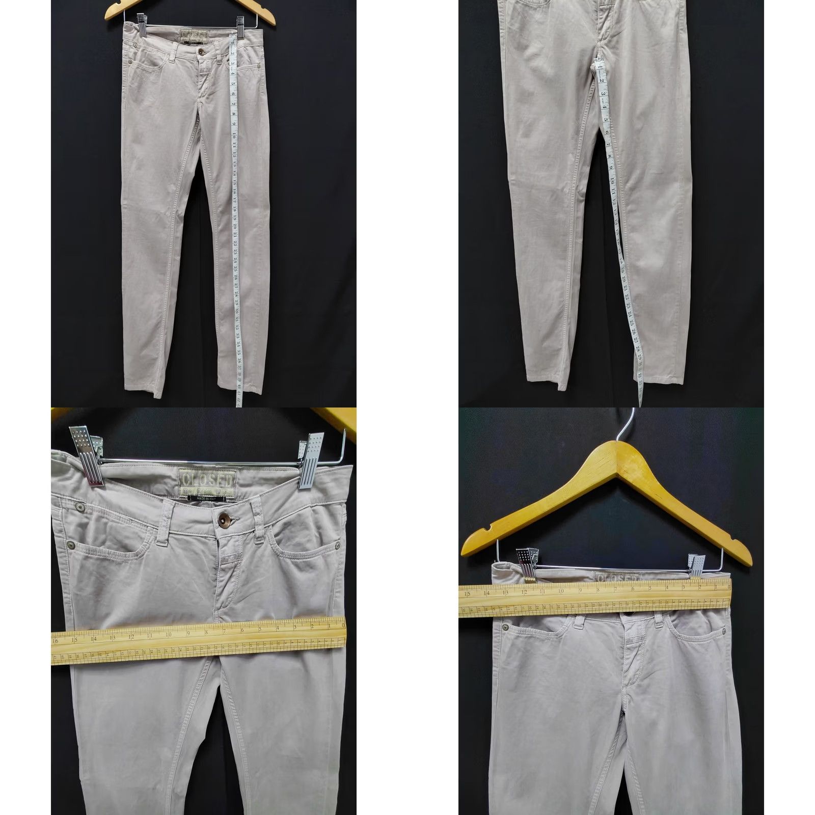 CLOSED Closed C97832 31A-2L Beige Denim Pants Women Slim Fit Stretch Size 25 Size 42" / US 20 - 9 Thumbnail