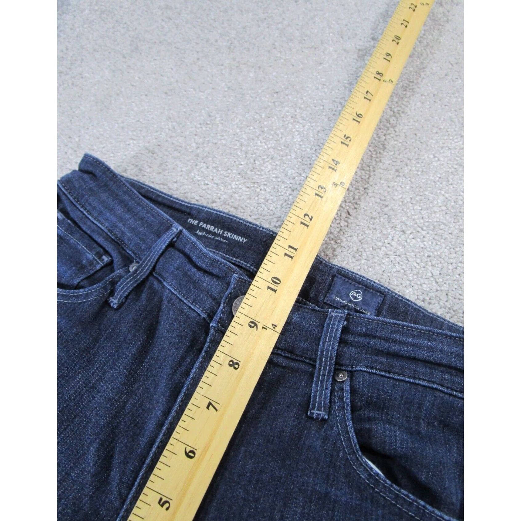 Denime Adriano Goldschmied Womens Jeans 27 Farrah Skinny Extra Large XL Dark Wash Denim Size 27" / US 4 / IT 40 - 6 Thumbnail