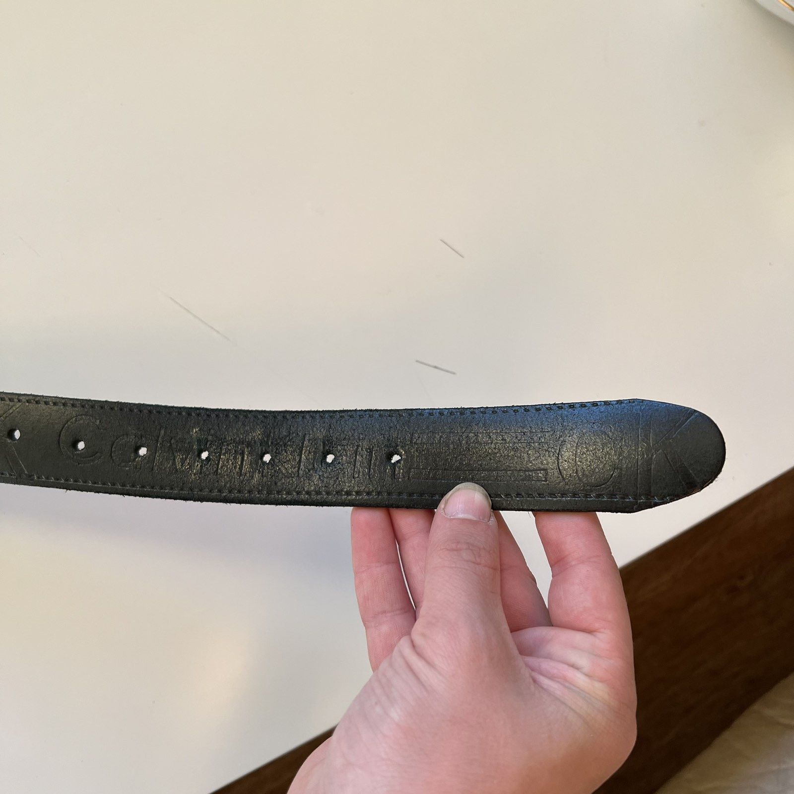 Calvin Klein × Vintage Vintage Calvin Klein Leather belt Size ONE SIZE - 4 Thumbnail