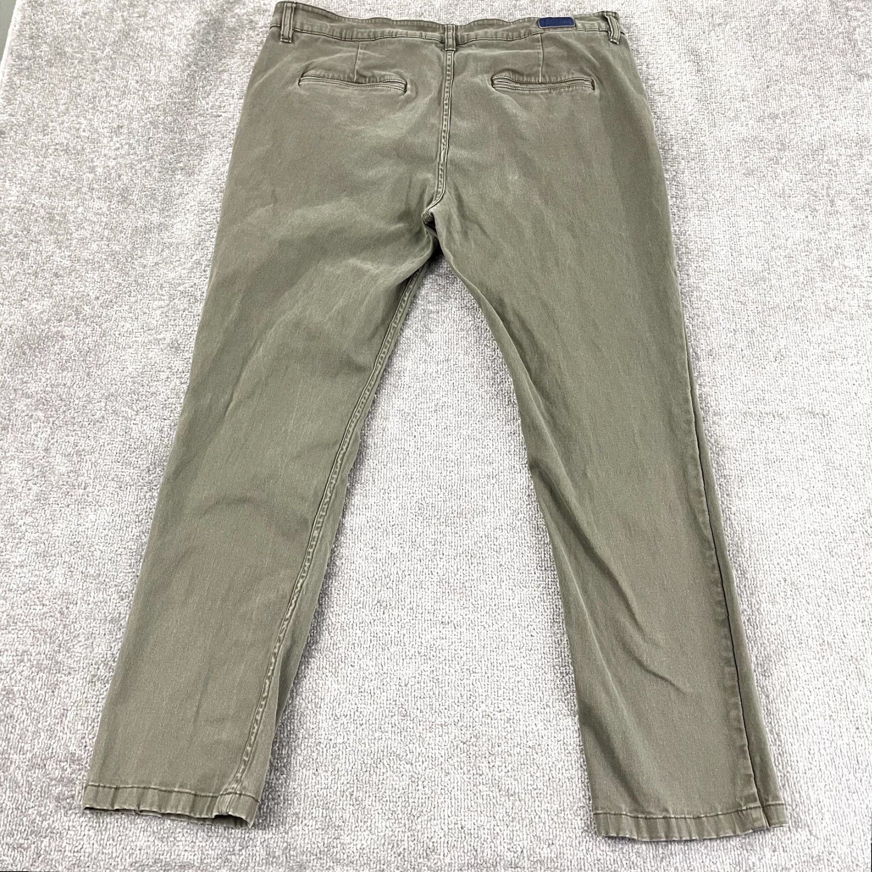 Olive MUGSY Pants Mens 40 x 30 Straight OLIVES Washed Green Gray Stretch Chino Travel Size US 40 / EU 56 - 6 Thumbnail