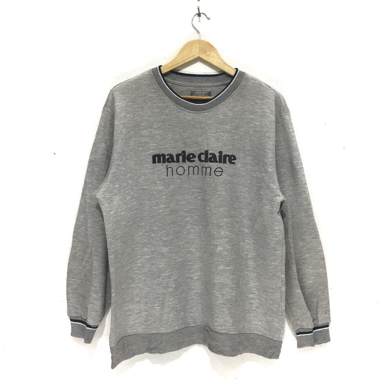 Vintage Vintage MARIE CLAIRE HOMME Gray Crewneck Sweater Sweatshirt Size L / US 10 / IT 46 - 1 Thumbnail