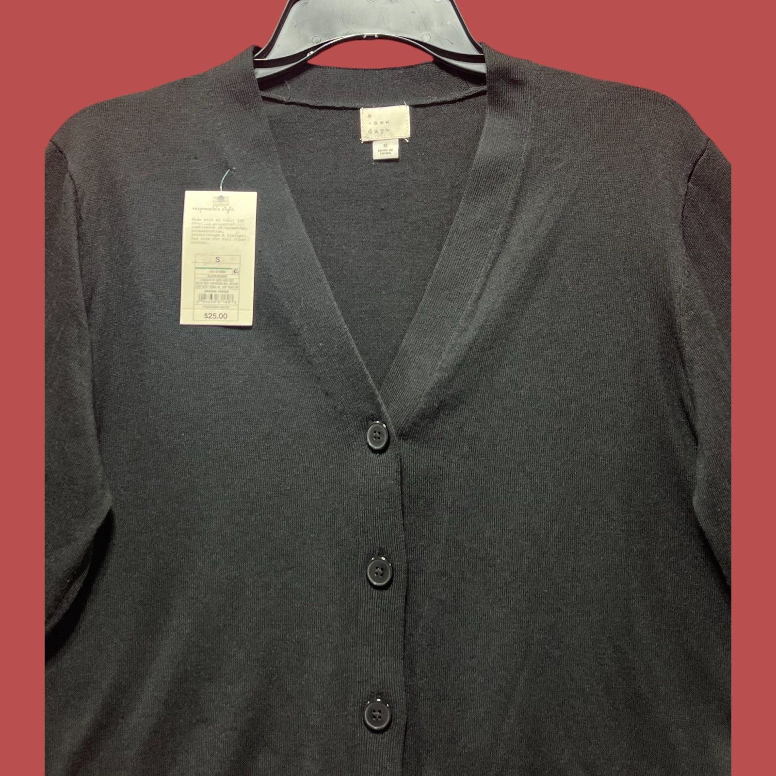 Other A New Day - Women's Button Front Cardigan - Black - Small Size S / US 4 / IT 40 - 15 Thumbnail
