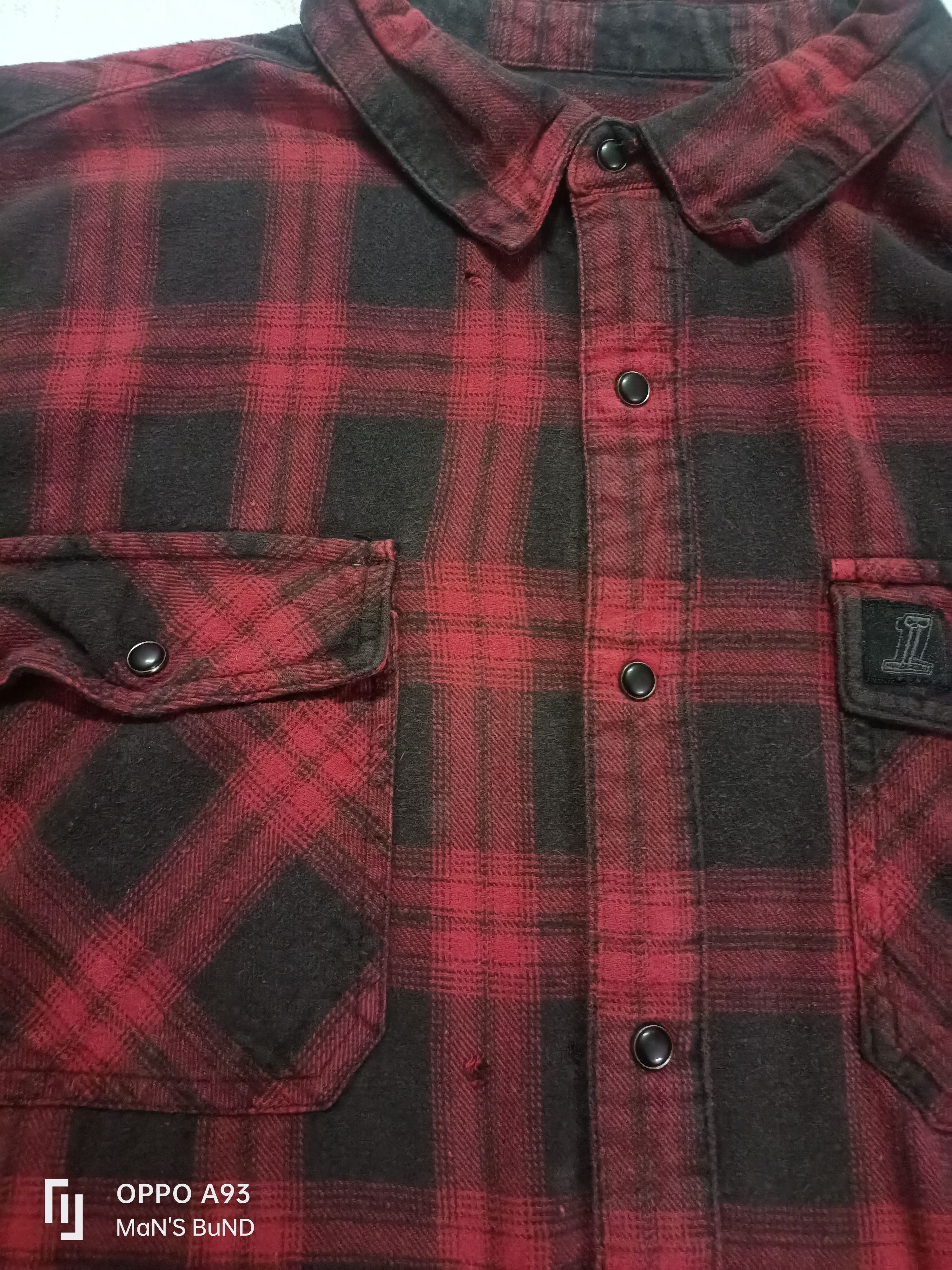 Flannel × Harley Davidson × Vintage HARLEY DAVIDSON Men's Red Plaid Flannel Slim Fit 99023-16VM Size US XL / EU 56 / 4 - 11 Thumbnail