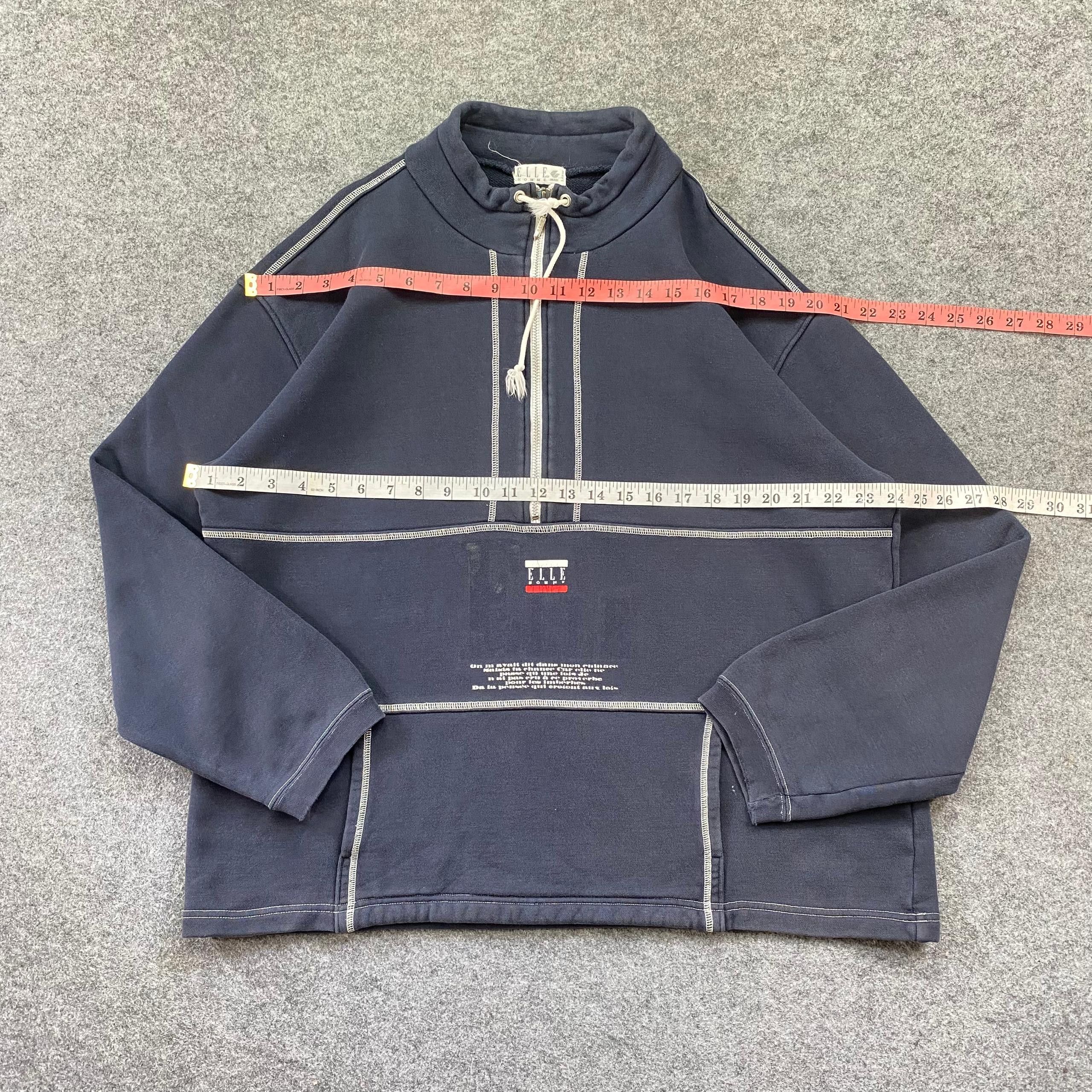 Japanese Brand Vintage Elle Homme Half Zipper Sweatshirt Size US L / EU 52-54 / 3 - 3 Thumbnail