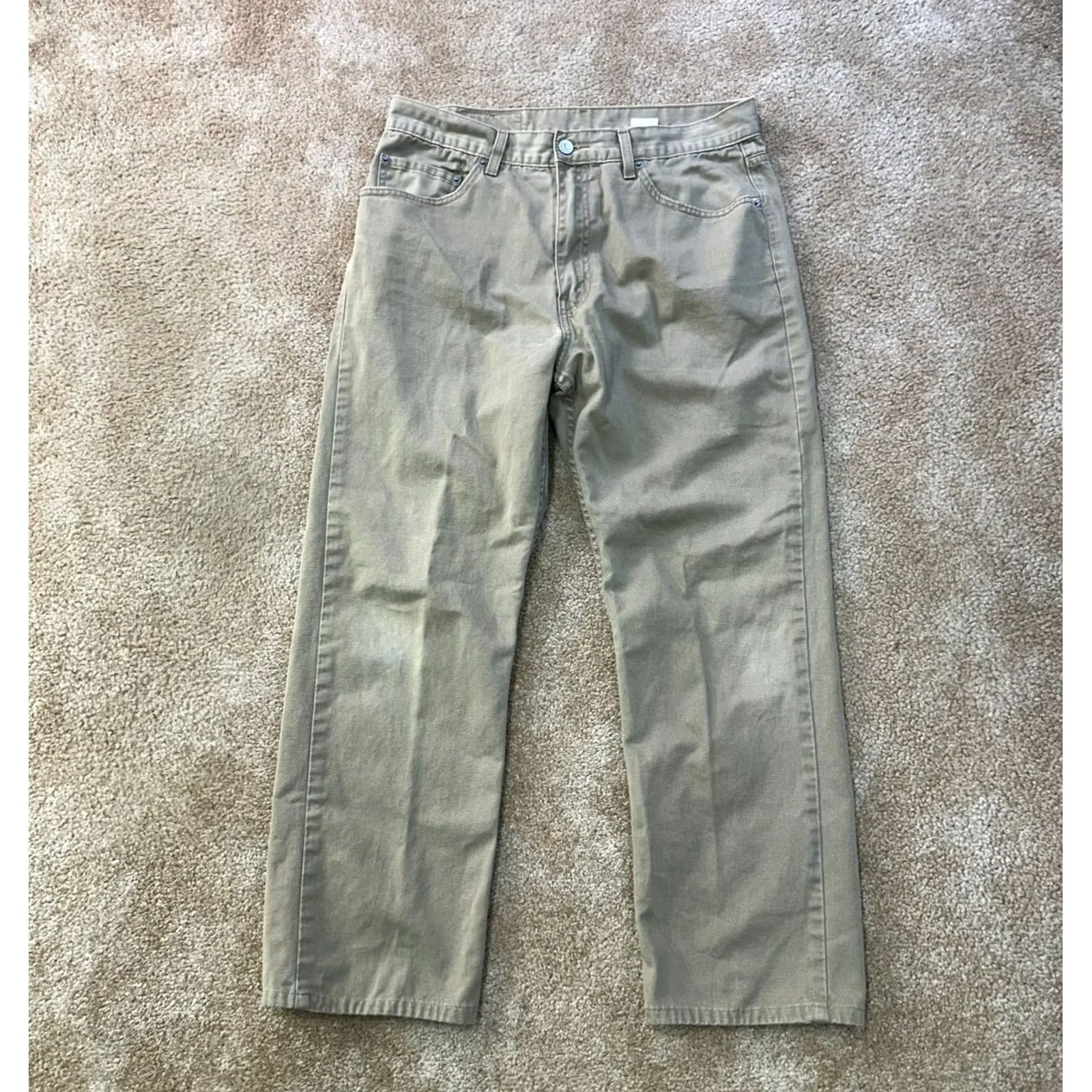 Levi's VINTAGE Levi's 505 Regular Fit Jeans | Men | Beige Denim 34x30 | 5-Pocket Straight Leg | Distressed Navy Y2K Style Size US 34 / EU 50 - 2 Thumbnail