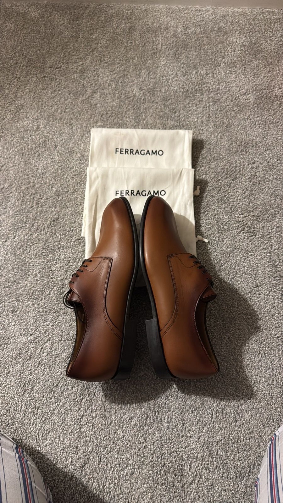 Salvatore Ferragamo Salvatore Ferragamo Calf Leather Lace-up Derbies Size US 11.5 / EU 44-45 - 10 Thumbnail