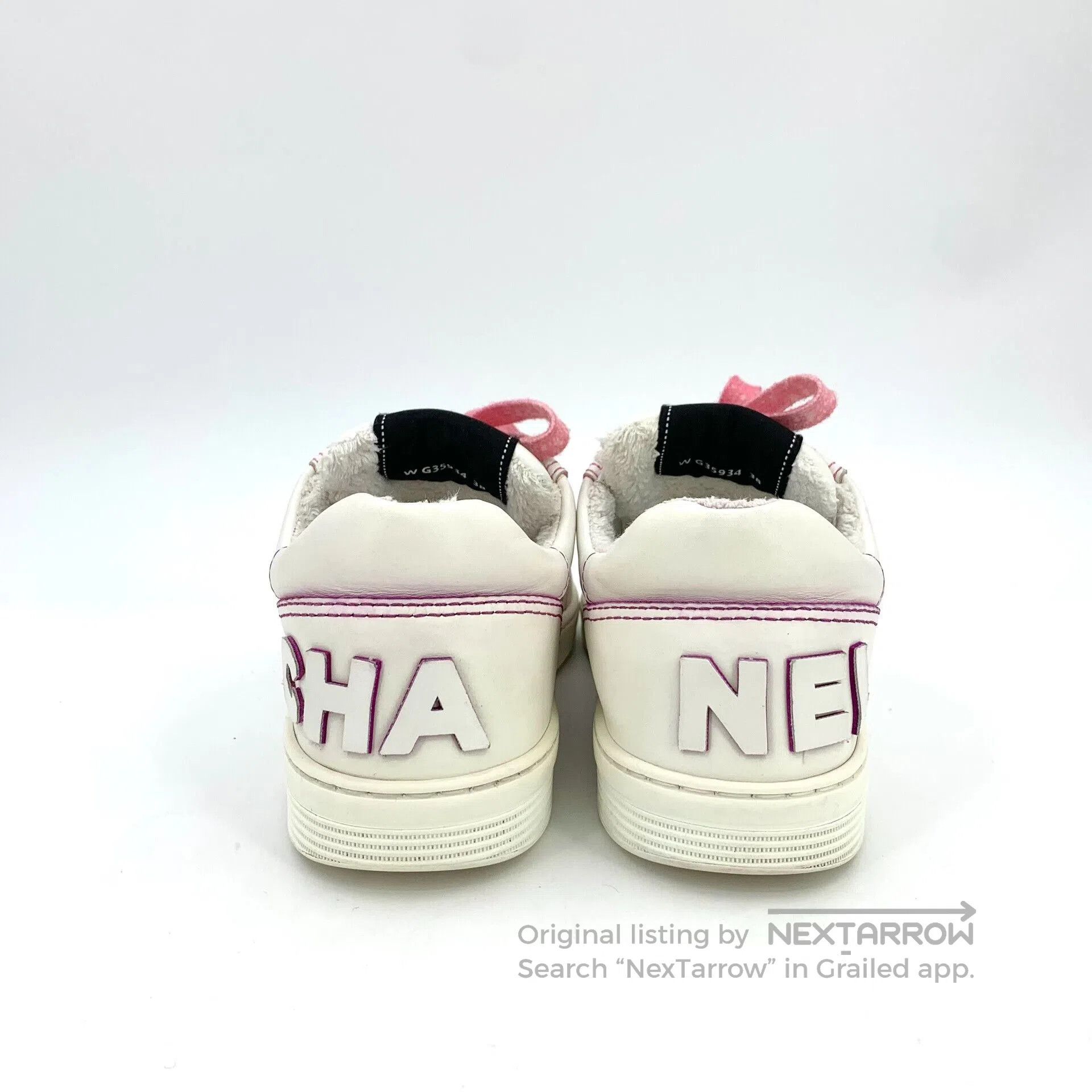 Chanel Chanel White Lace-Up Suede Sneakers. Size US 8 / EU 41 - 4 Thumbnail
