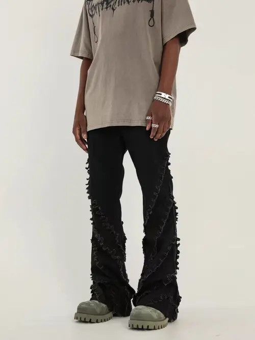 VIBE Rough Edge Fringe Flare jeans Size US 28 / EU 44 - 3 Thumbnail