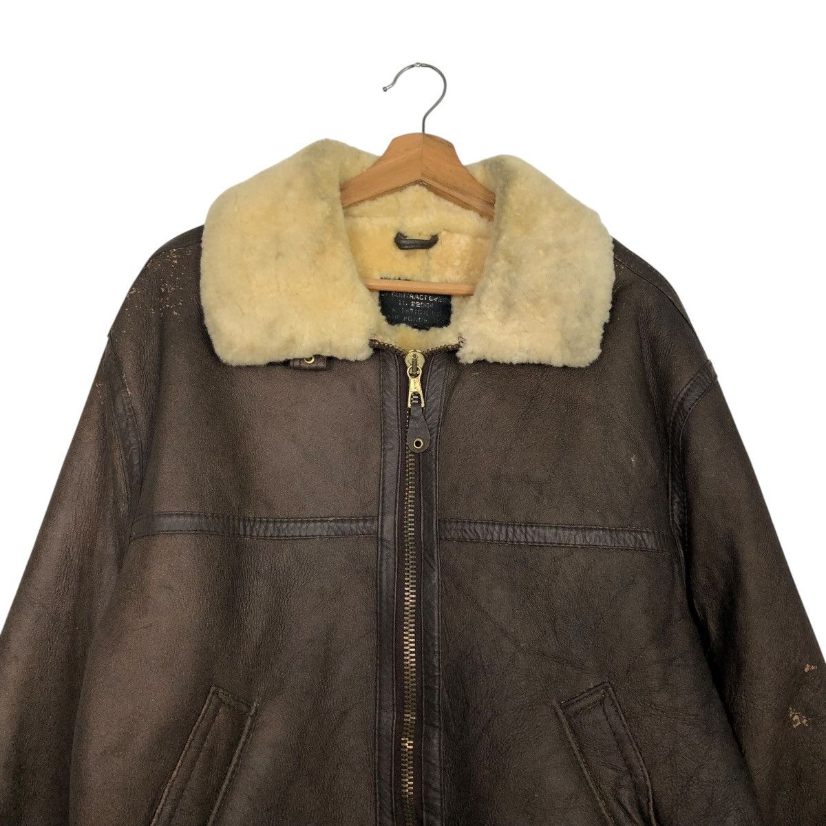 Vintage 🔥VINTAGE MILITARY B 3 LEATHER JACKET SHEARLING BLANKET Size US L / EU 52-54 / 3 - 5 Thumbnail