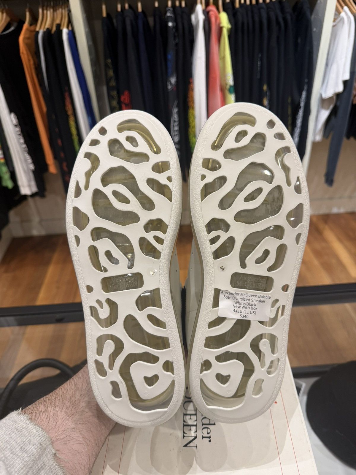 Alexander McQueen Alexander McQueen Bubble Sole Oversized Sneaker - White/Blk Size US 11 / EU 44 - 5 Thumbnail
