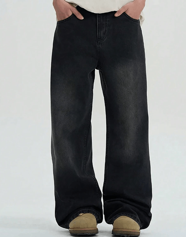 Vision Streetwear Black Skull Finger Print Baggy Wide Leg Jeans Size US 36 / EU 52 - 2 Thumbnail