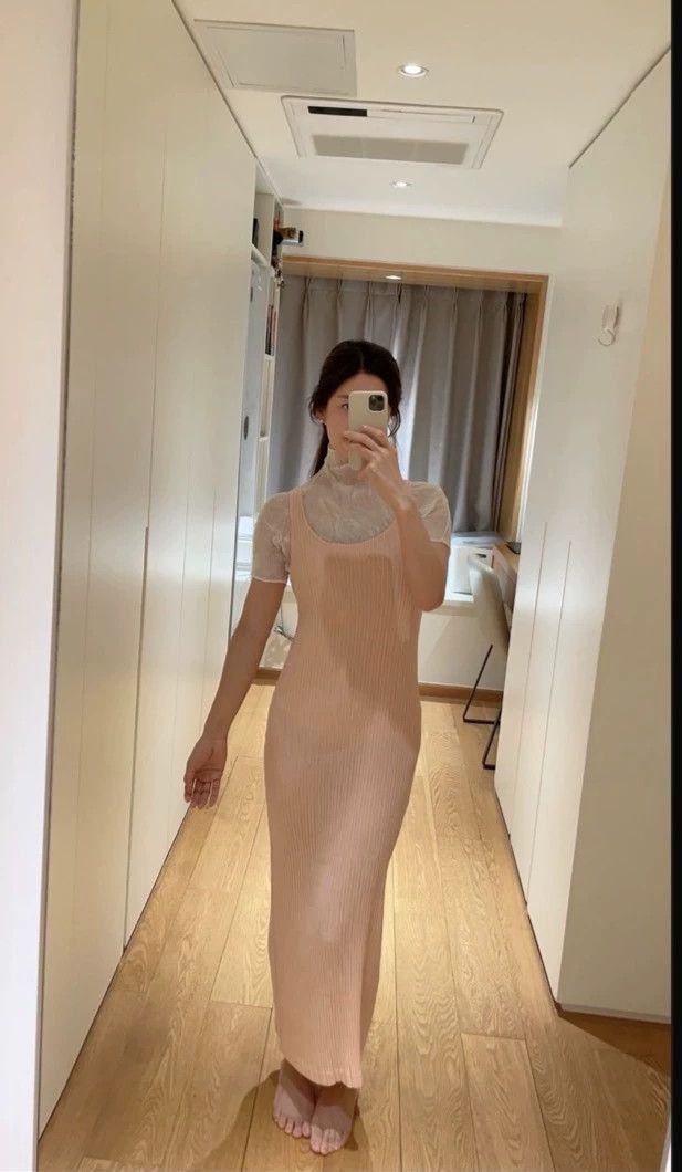 Issey Miyake Issey Miyake Beige toothpick dress Size XS / US 0-2 / IT 36-38 - 6 Thumbnail
