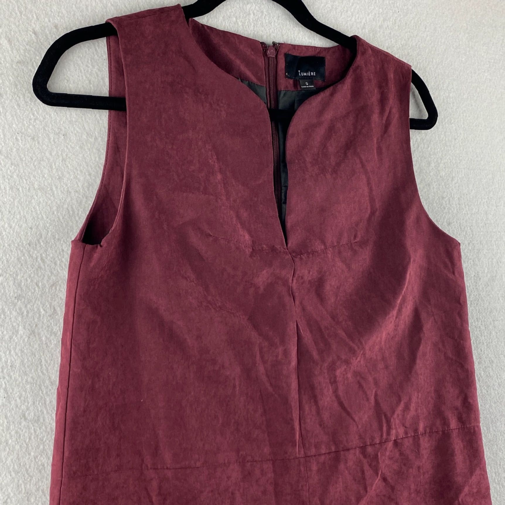 Vintage Lumiere Dress Womens Small S Red Shift Cocktail Lined Knee Length Sleeveless Size S / US 4 / IT 40 - 4 Thumbnail
