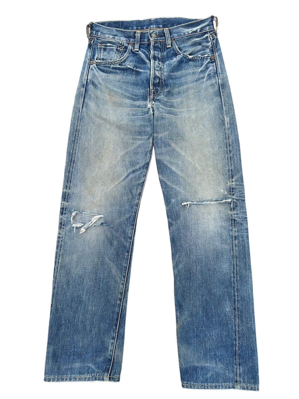 Kapital VINTAGE LEVIS BIG E SELVEDGE THRASHED DENIM JEANS Size US 29 - 2 Thumbnail