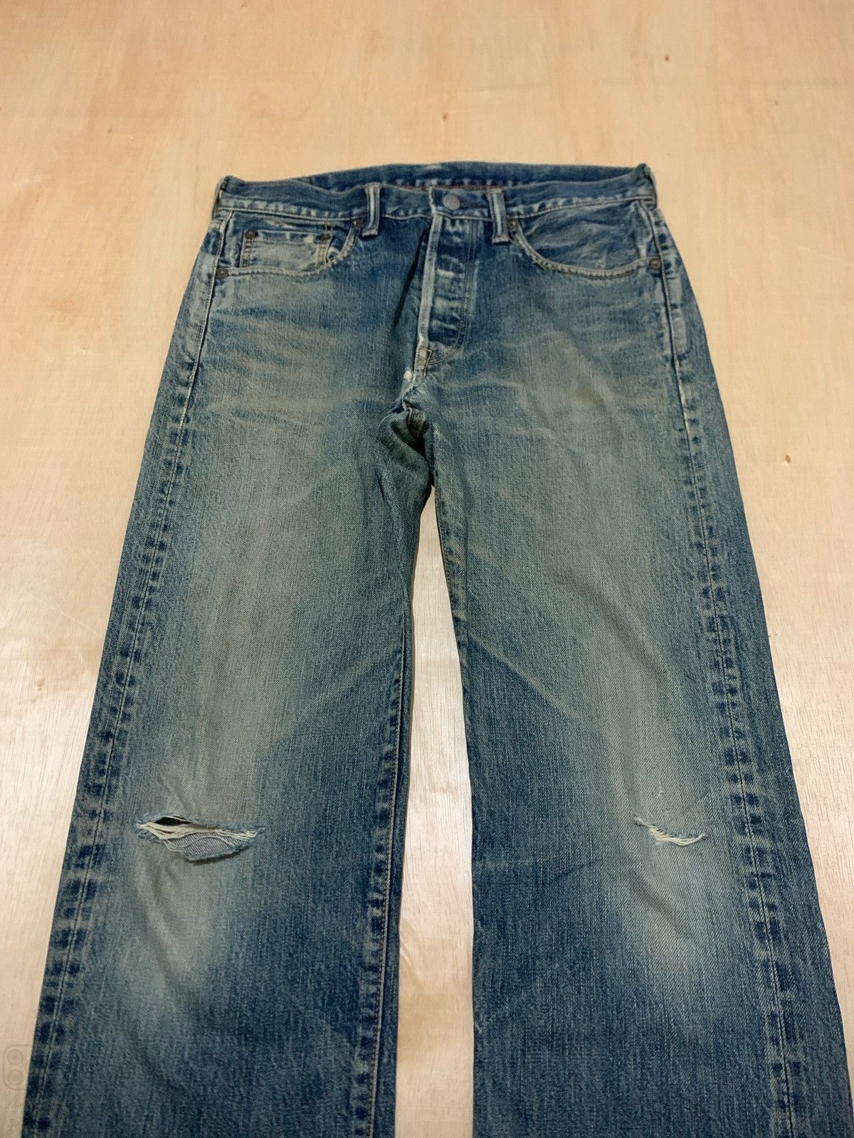 45rpm × Japanese Brand Vintage R by 45rpm Distressed Denim Made In Japan Size US 31 - 3 Thumbnail