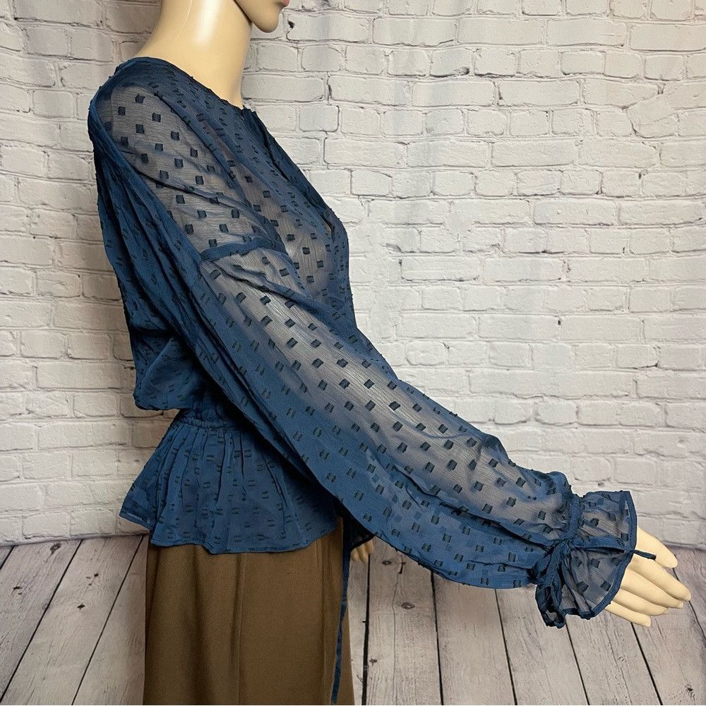Other Walter Baker Theresa Georgette Navy Long Sleeve Blouse Size Size S / US 4 / IT 40 - 8 Thumbnail