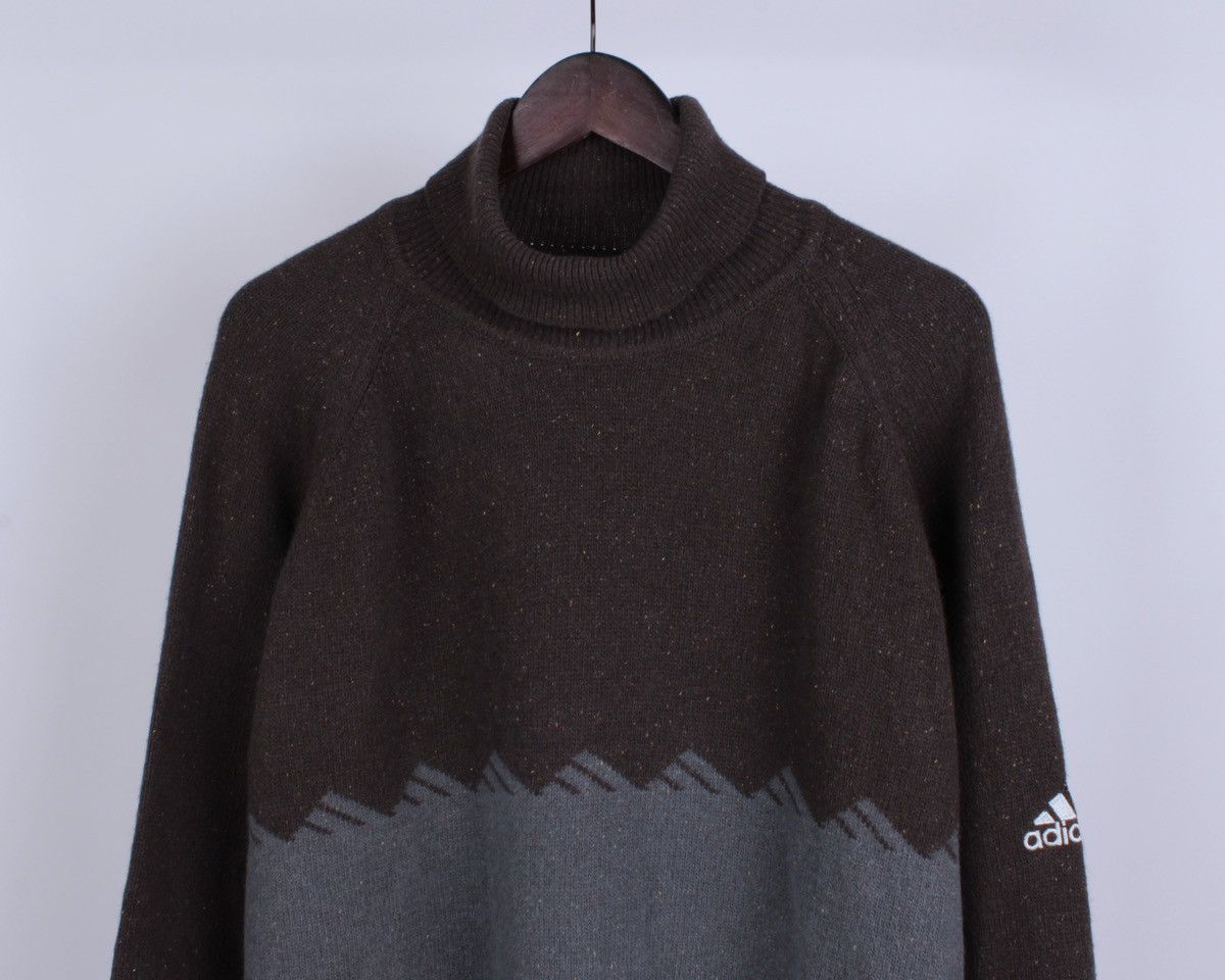 Adidas × Vintage ADIDAS Vintage Wool Blend Multi Logo Turtle Neck Sweater Size US XL / EU 56 / 4 - 2 Thumbnail