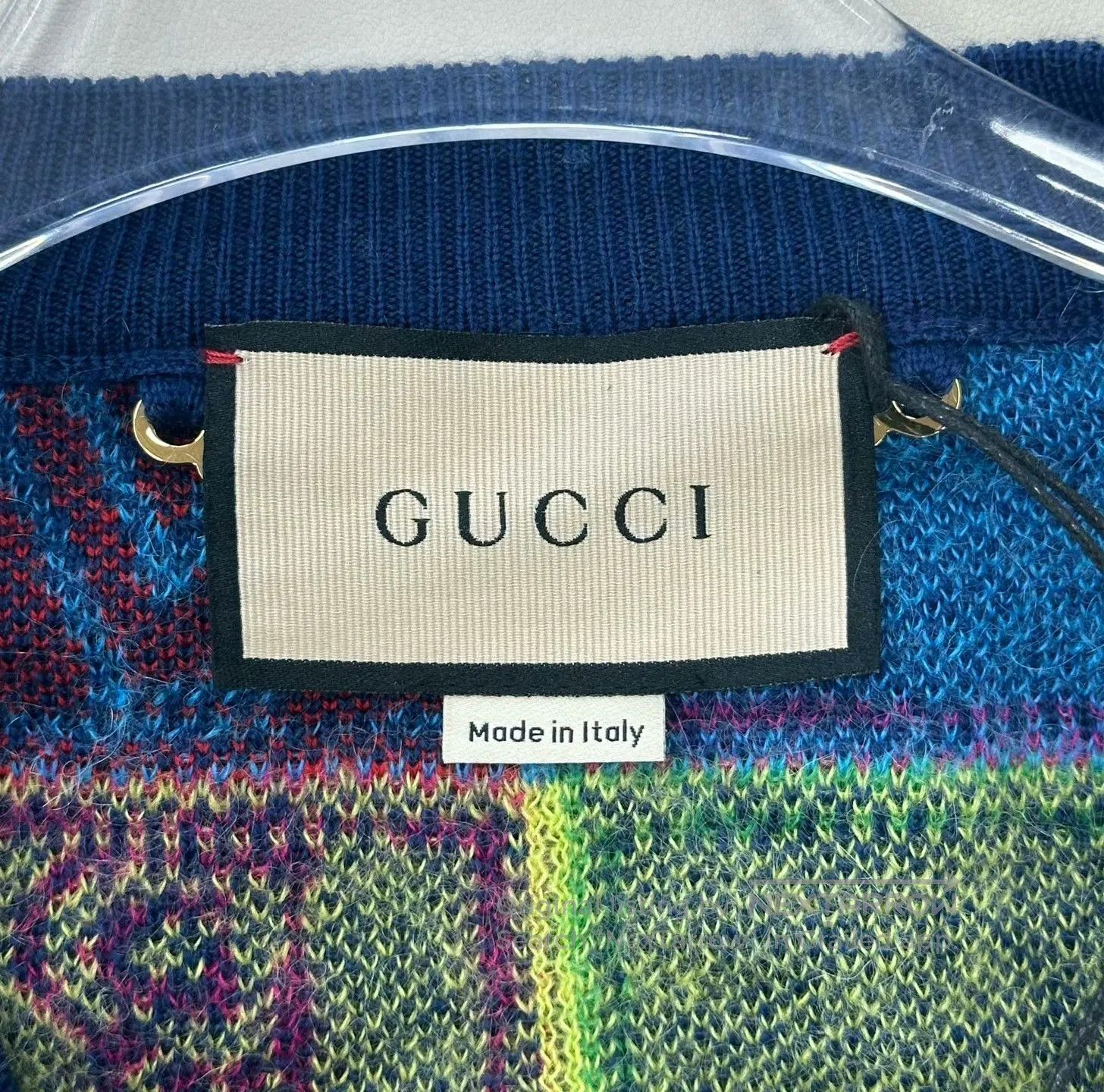 Gucci Guicci Colorful Checkered Letter Logo Wool Knit Cardigan| Size S / US 4 / IT 40 - 3 Thumbnail