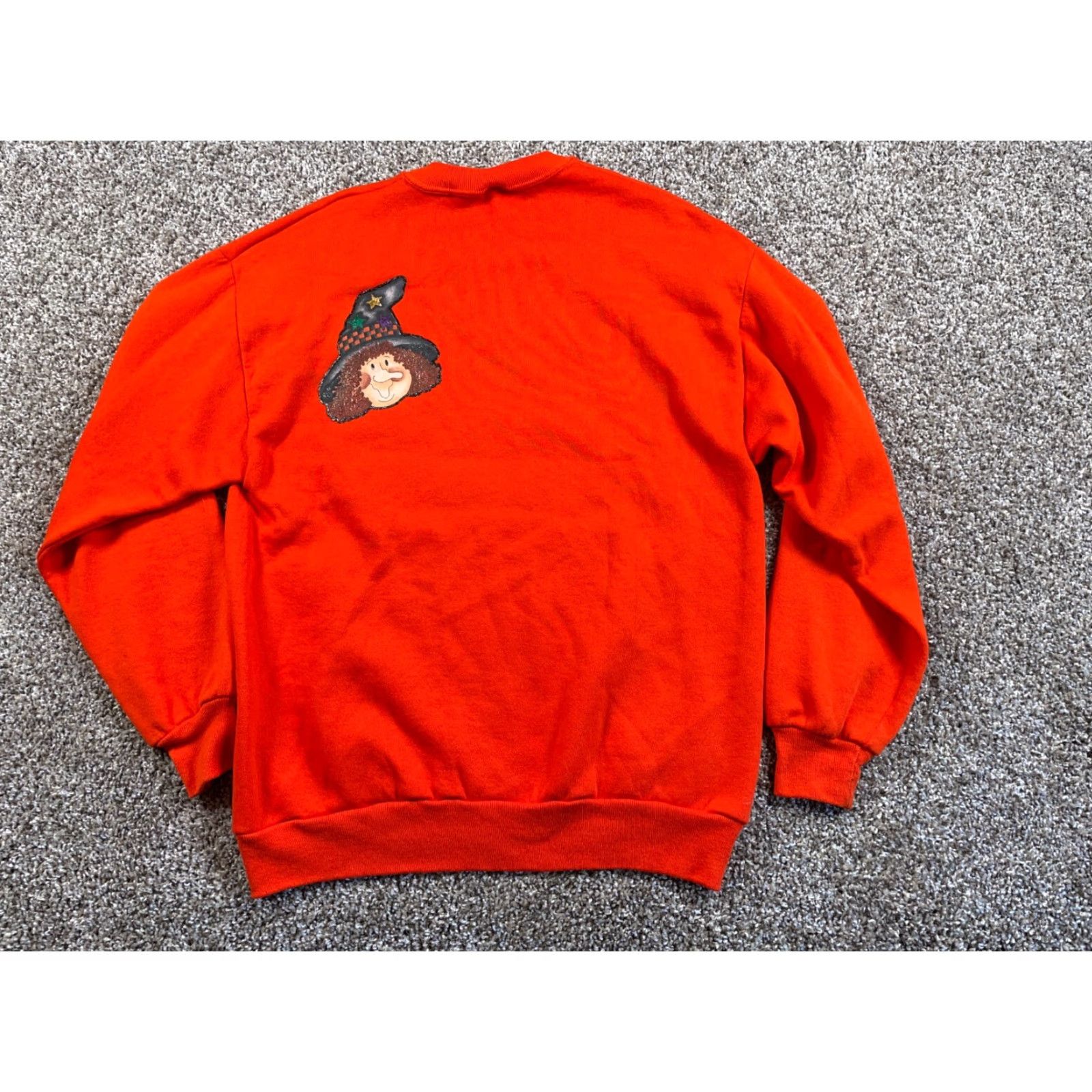 Jerzees VINTAGE Jerzees Sweatshirt Halloween 50/50 Orange Large Adult Men 90s Graphic Print Broom Ride It Crew Neck Long Sleeve Pullover Holiday Retro Shirt Size US L / EU 52-54 / 3 - 3 Thumbnail