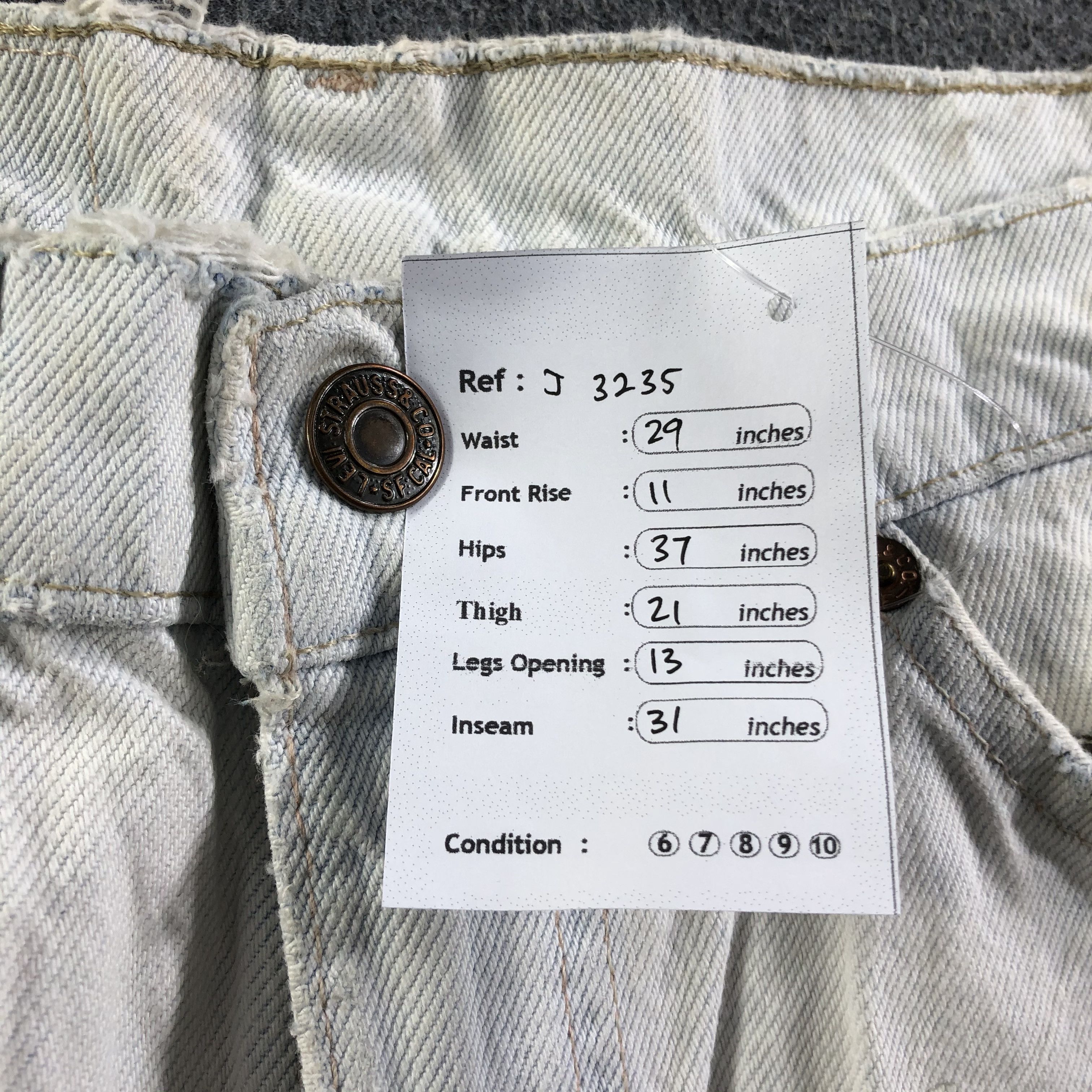 Levi's Vintage 80s Light Wash Levis 505 Jeans-J3235 Size US 29 - 13 Thumbnail