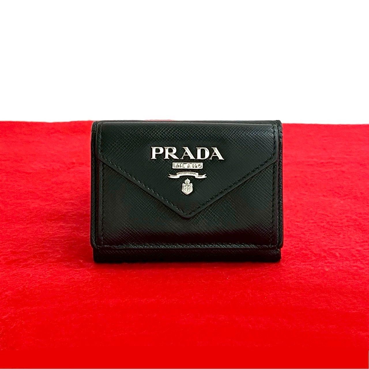 Prada Prada Prada Saffiano Trifold Wallet Leather Short Wallet Size ONE SIZE - 1 Thumbnail