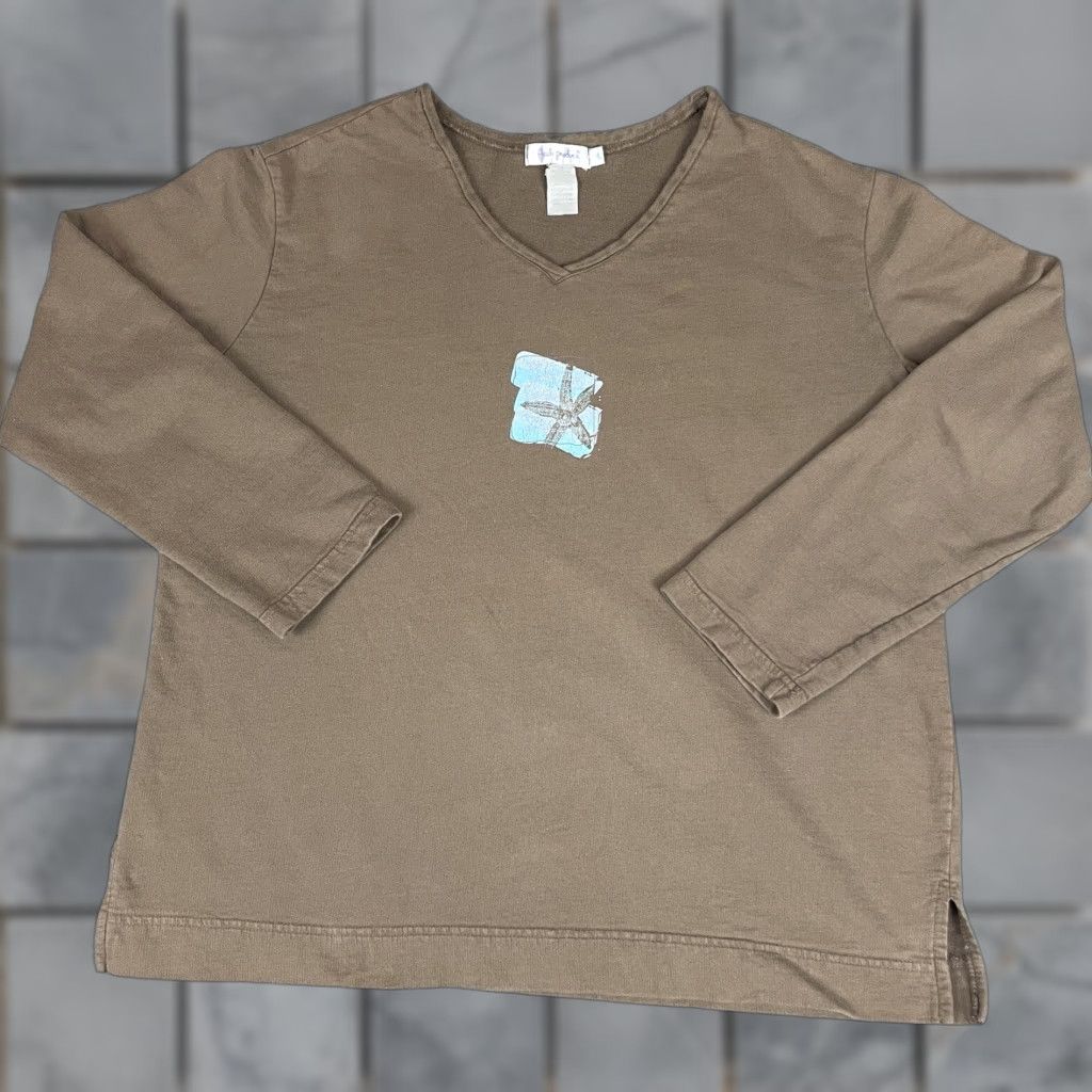 Logo 7 VINTAGE Fresh Produce Sweatshirt Women’s L Brown Starfish Logo Crew Neck Pullover Size L / US 10 / IT 46 - 1 Thumbnail
