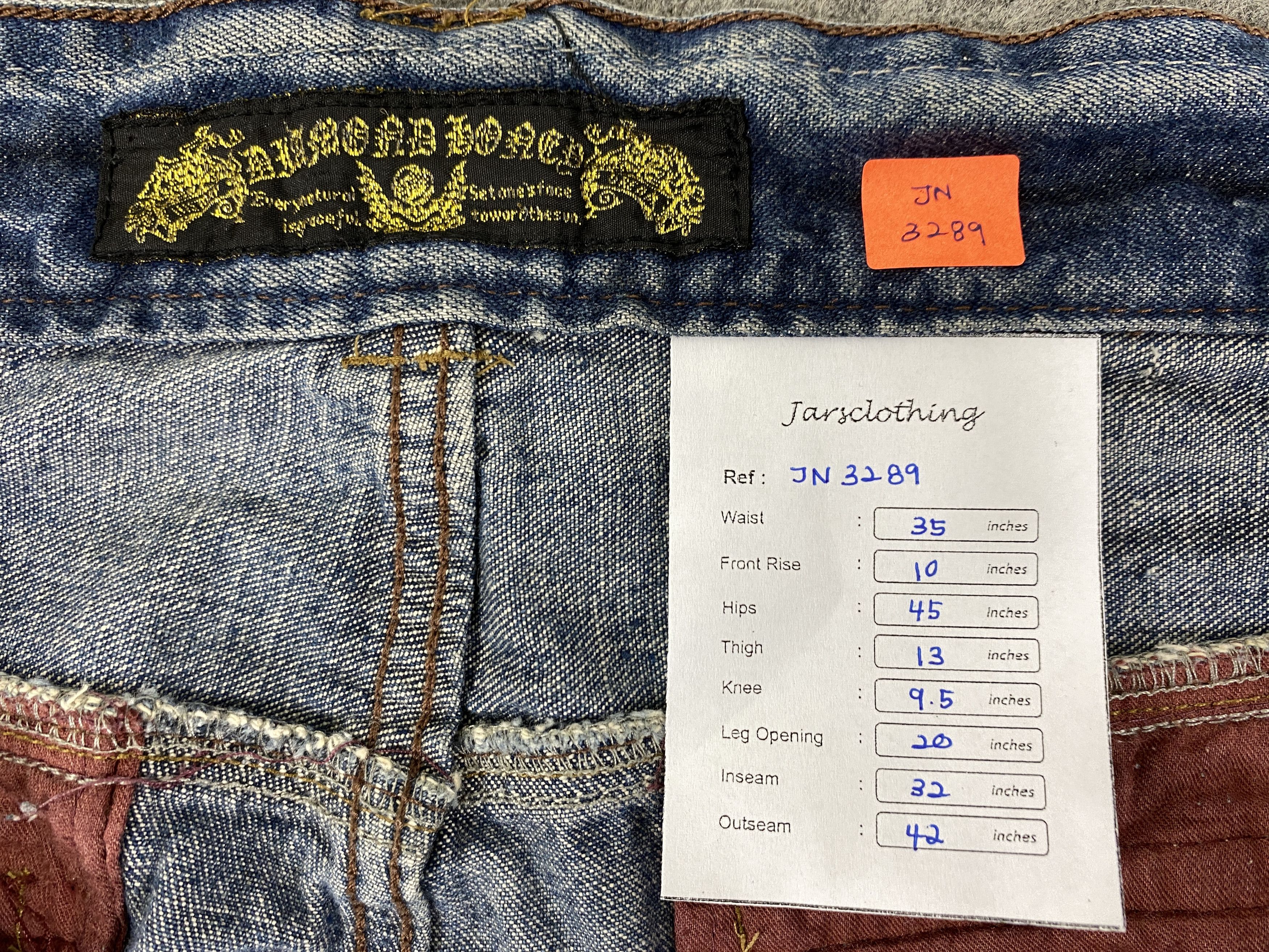 If Six Was Nine Faded Blue Vintage Flare Jeans 35x32 - JN3289 Size US 35 - 8 Thumbnail