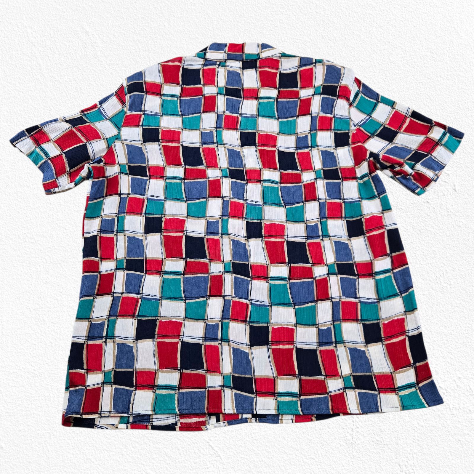 Vintage 90s Patchwork Camp Shirt Blouse Size 14 Size XL / US 12-14 / IT 48-50 - 6 Thumbnail