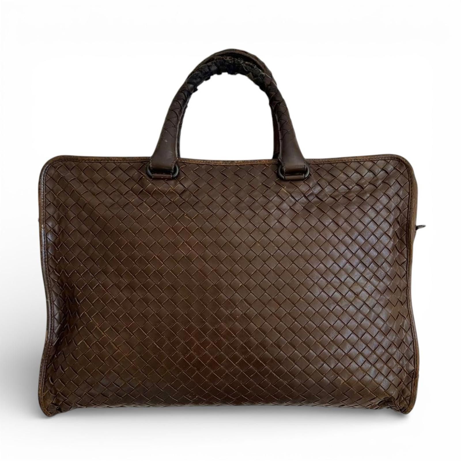 Bottega Veneta Bottega Veneta - Brown Woven Leather Satchel Bag Size ONE SIZE - 5 Thumbnail
