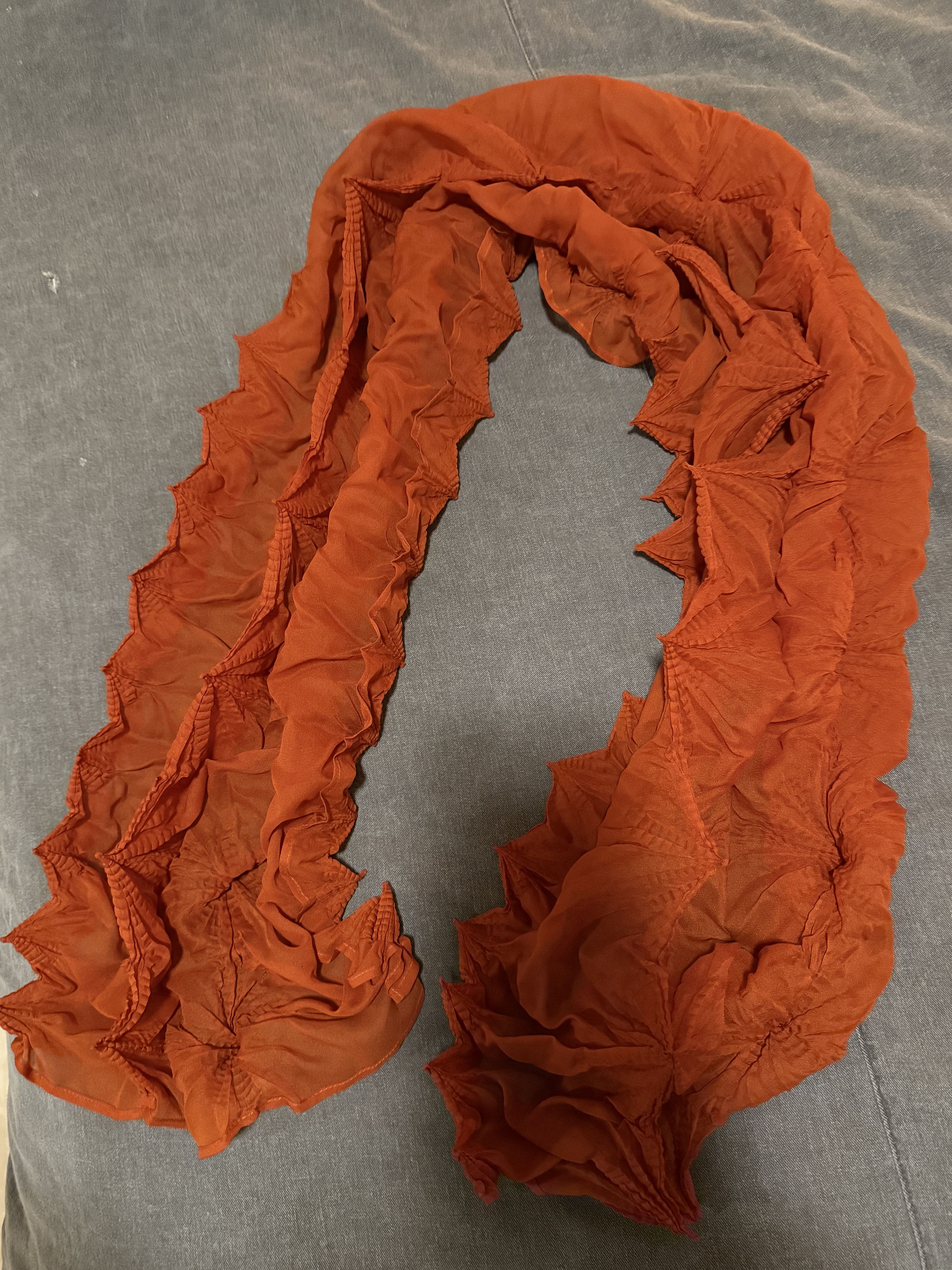 Issey Miyake orange scarf
