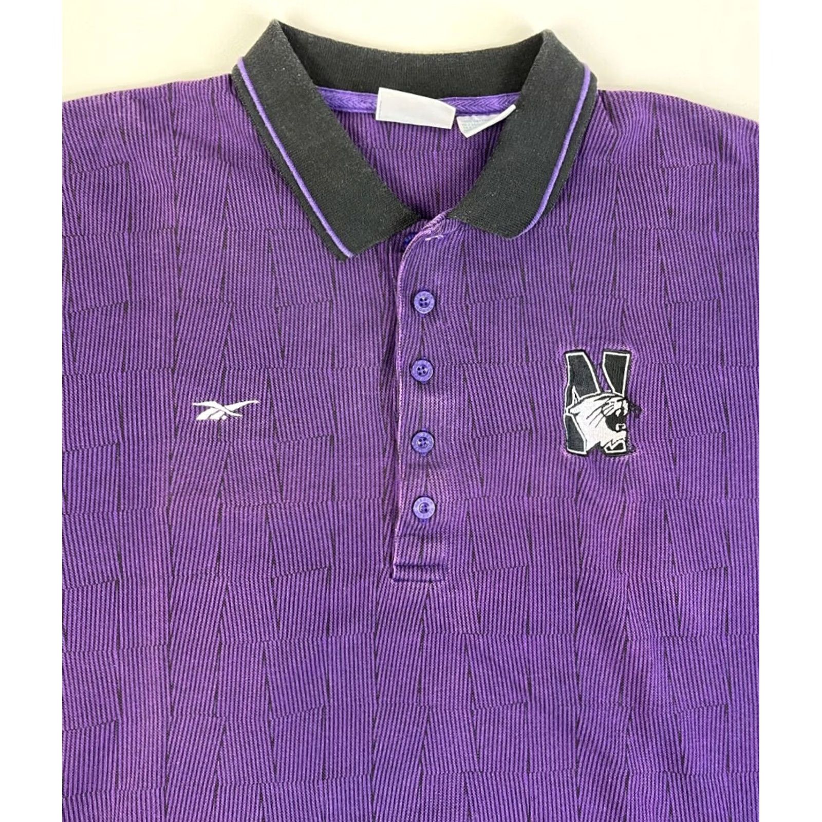 Reebok VINTAGE Reebok Northwestern University Polo Shirt Mens 2XL Purple 100% Cotton Embroidered Logo University 90s Polo Size US XXL / EU 58 / 5 - 2 Thumbnail