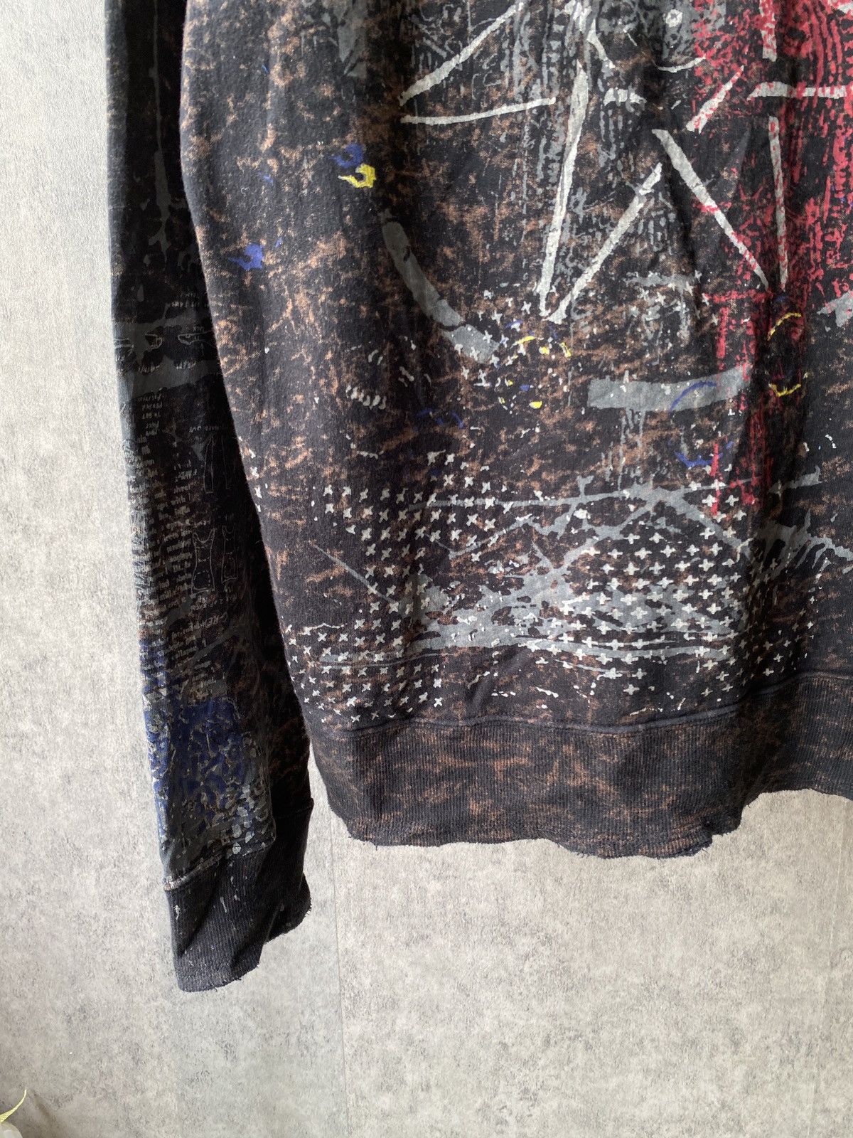 Japanese Brand SACKS Hoodie Overprint Distressed Design Size US M / EU 48-50 / 2 - 10 Thumbnail