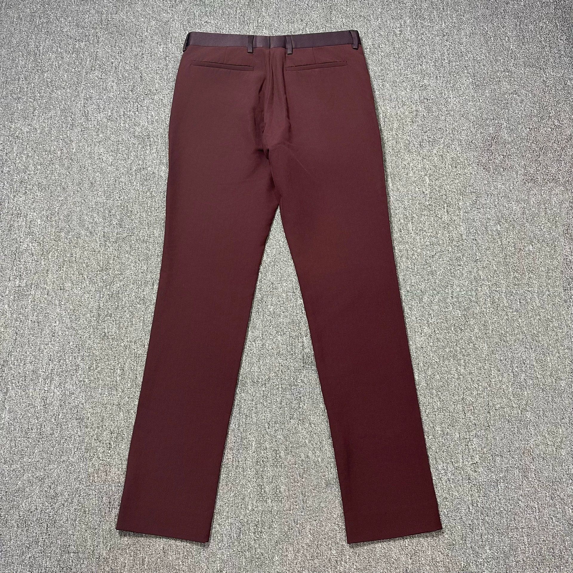 Dior Dior Wine Red Satin-Paneled Trousers 44 Size US 28 / EU 44 - 3 Thumbnail