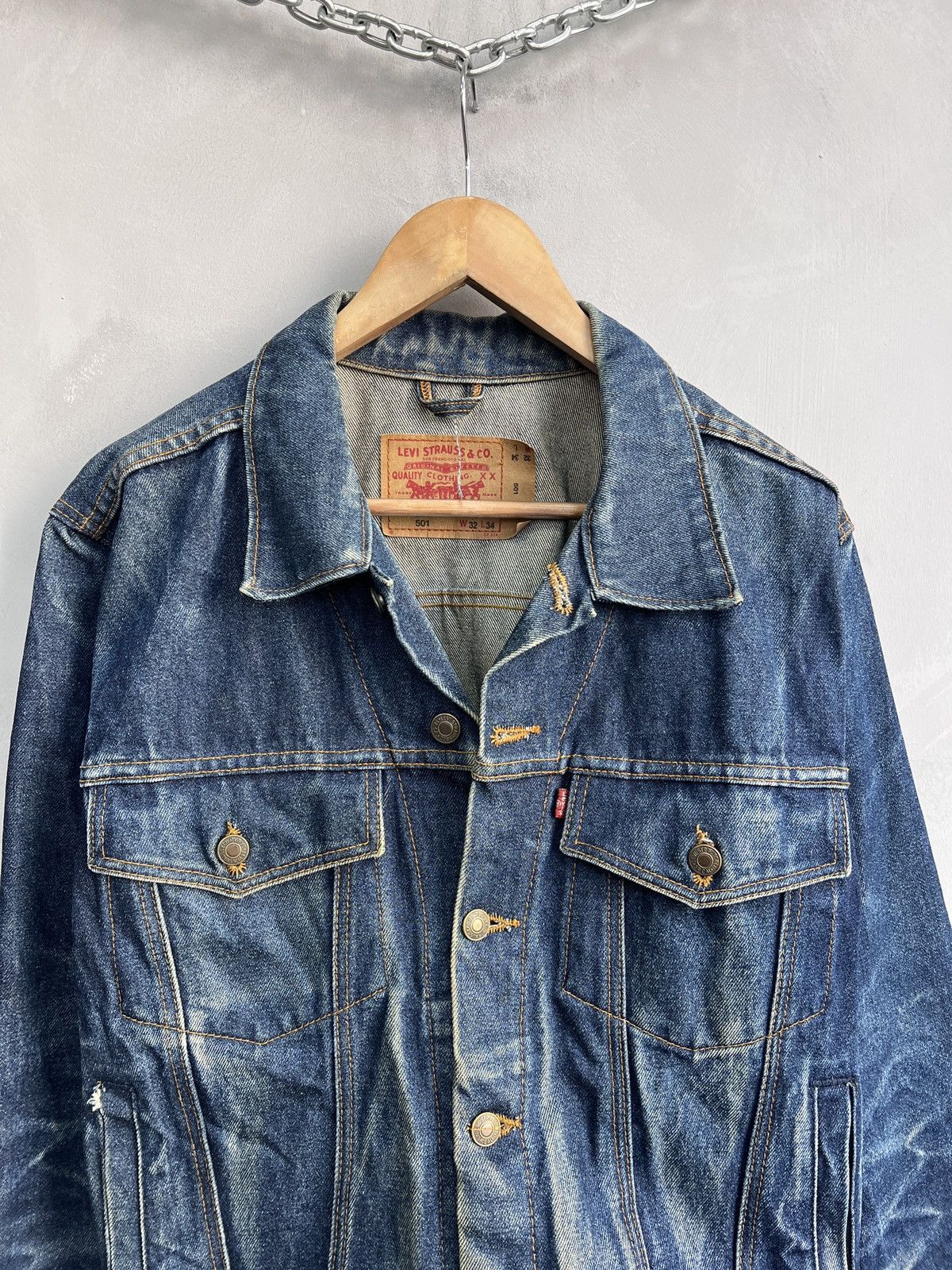 Levi's Levis retro 501 distressed jacket western style 90s Size US M / EU 48-50 / 2 - 2 Thumbnail