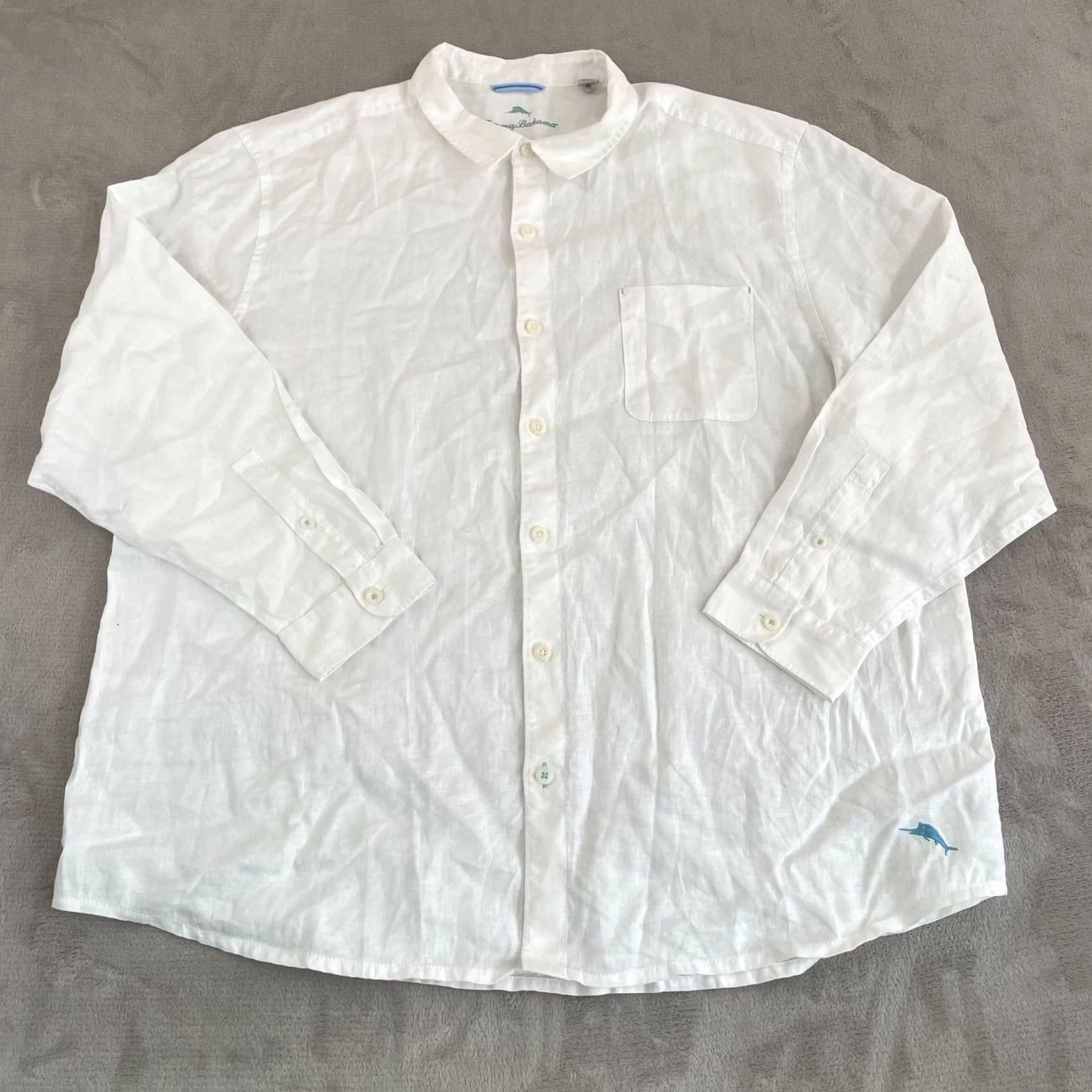 Tommy Bahama Tommy Bahama Linen Shirt Men 3XL White Long Sleeve Marlin NWOT Shirt Size US XXL / EU 58 / 5 - 3 Thumbnail