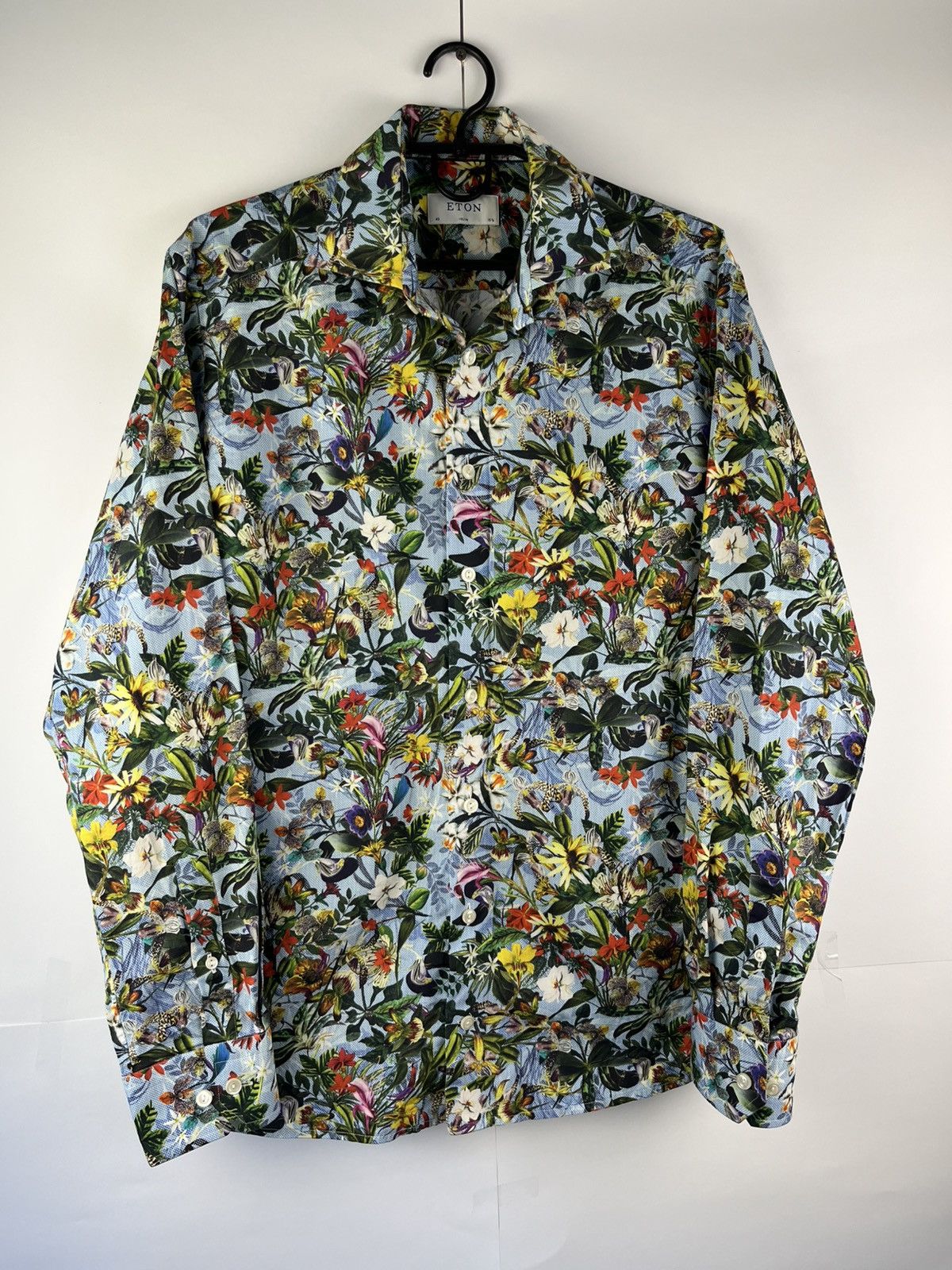 Eton Eton Luxury Cotton Floral Long Sleeve Shirt Button Up Size US M / EU 48-50 / 2 - 1 Thumbnail