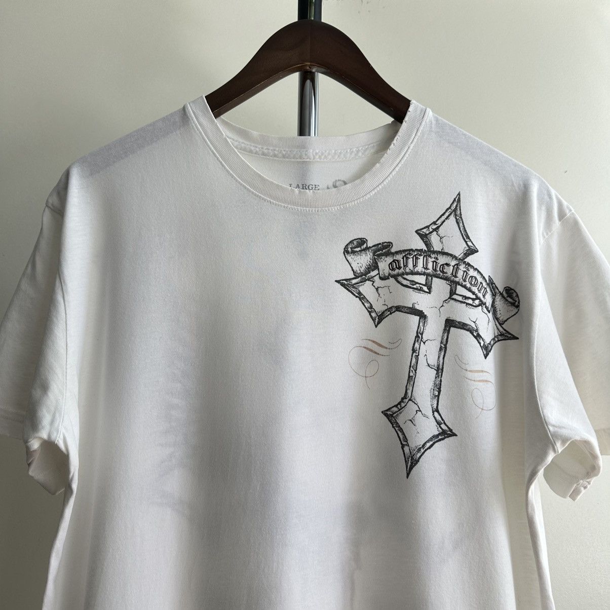 Affliction VINTAGE CRAZY Y2K AFFLICTION LIVE FAST CROSS SKULL TEE Size US L / EU 52-54 / 3 - 8 Thumbnail