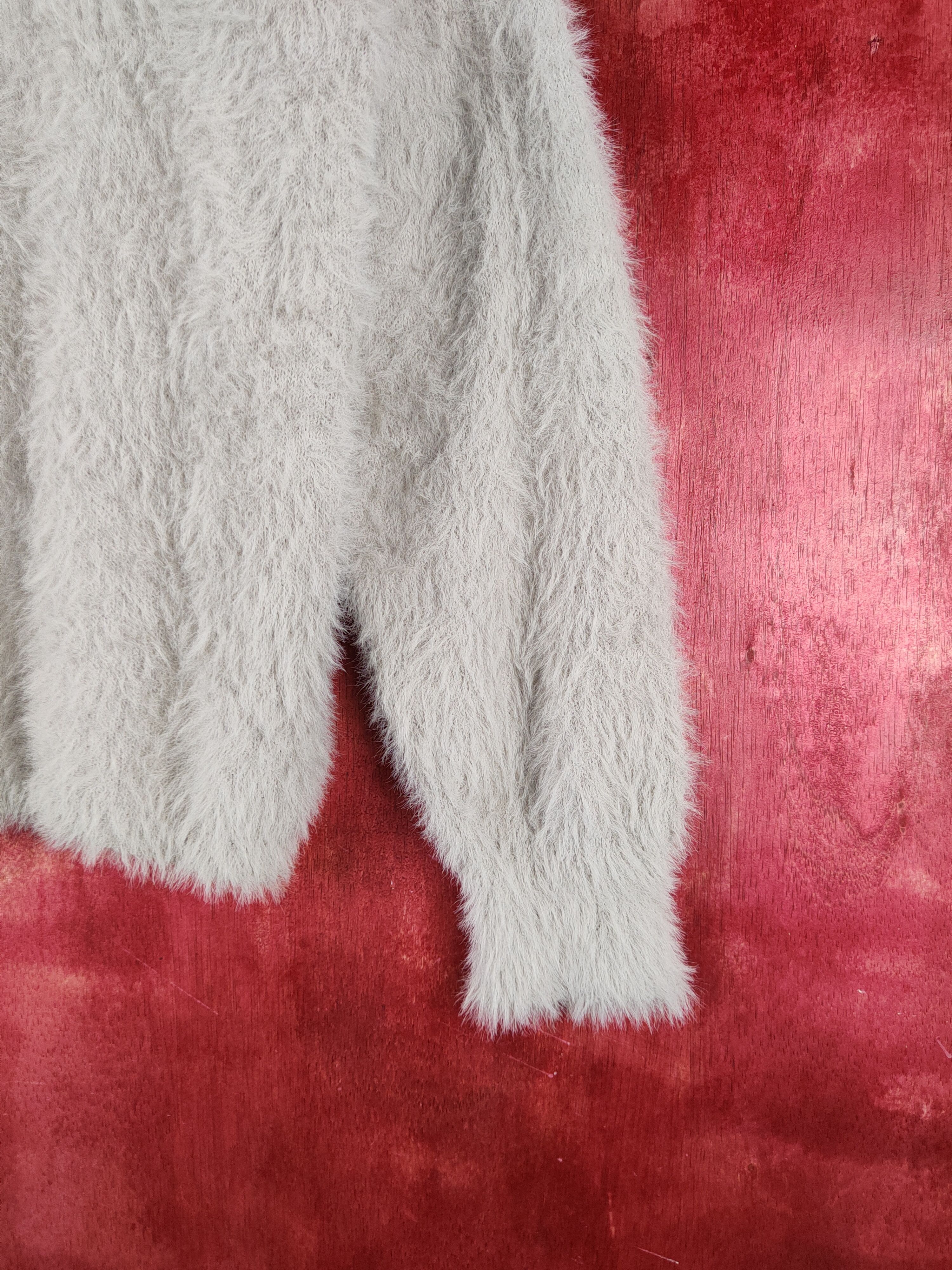 Homespun Knitwear × Japanese Brand × Vintage K Gray Shag Shaggy Fur Mohair Knitwear #S2170 Size S / US 4 / IT 40 - 6 Thumbnail
